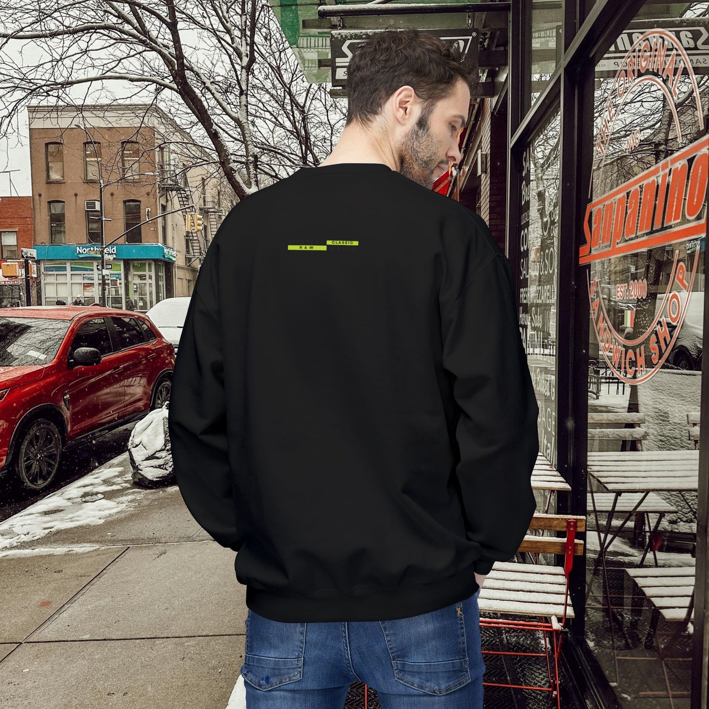 Unisex Midweight Softstyle Fleece Crewneck Sweatshirt_ N2+ Series USMWSSFCNSS PT2WW009_ Limited Edition Stylish Eco-conscious Raw Classic by WesternWaves: