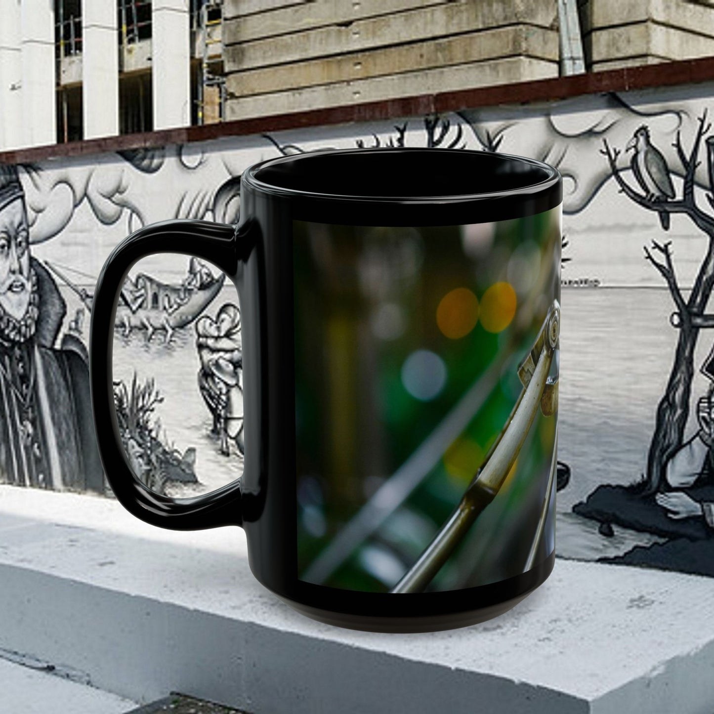 Black Ceramic Mug (11oz & 15oz) – N3+ Series BCMUG11&15 PT2WW001_ Limited Edition Your Perfect Sip by WesternWaves: