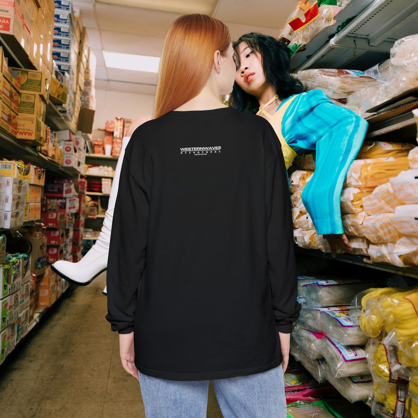 Unisex Long Sleeve T-shirt_ Series N8+ USLSTS PT2WW001_ HSD 009_ Limited Edition Trendy Statement Apparel by WesternWaves: