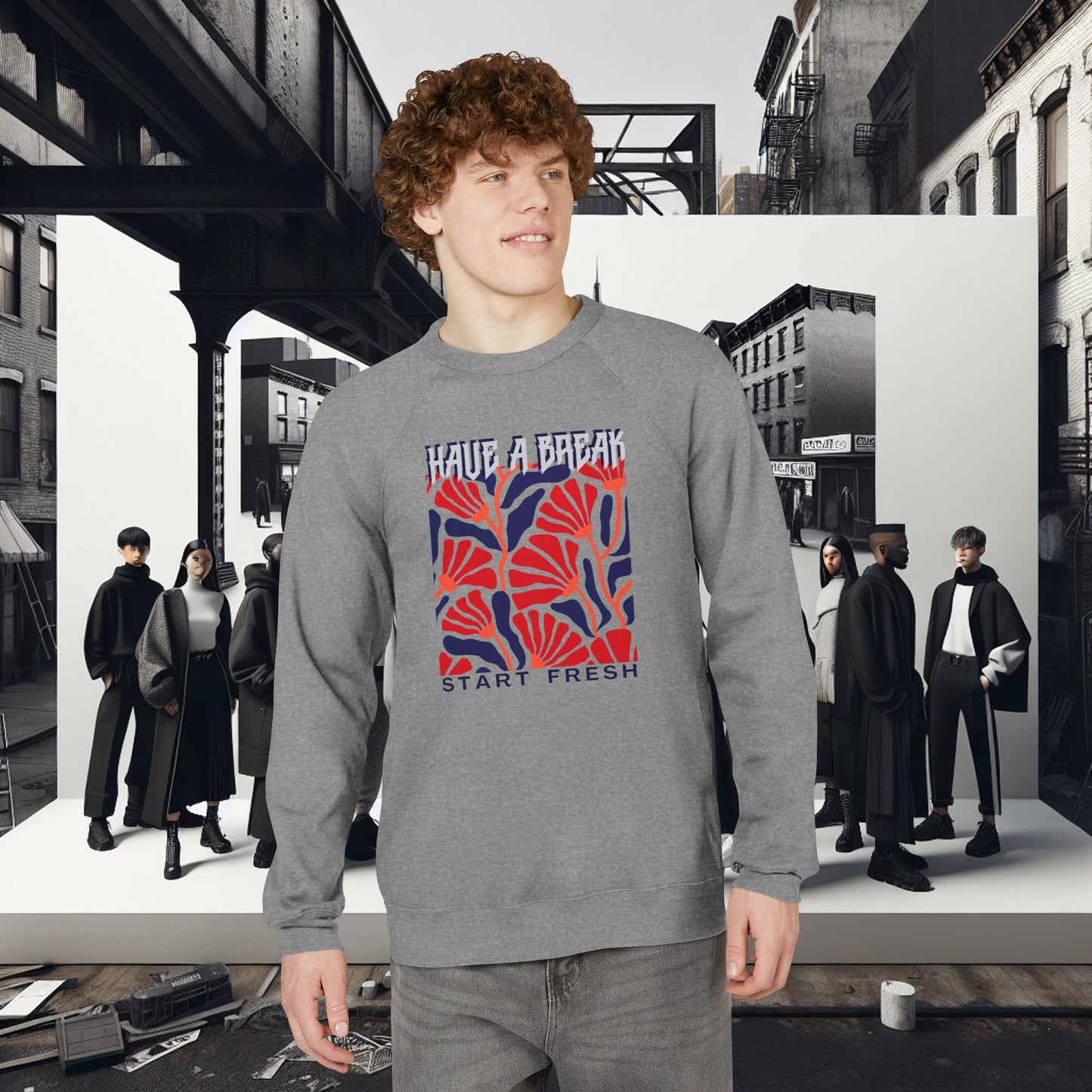 Unisex Sponge Fleece Raglan Sweatshirt_ Series UWD 062_ Limited Edition Cozy Fashion Streewear by WesternWaves:
