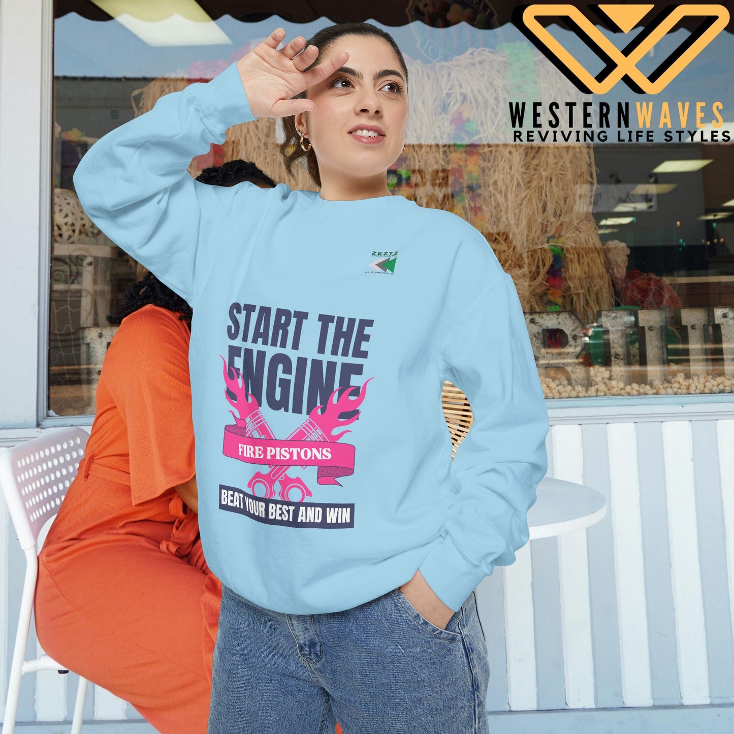 Unisex Garment-Dyed Sweatshirt_ N2 Series USGDSS PT2WW002_ Limited Edition Masterpiece of ‘ZeztZ’ Sports Brand _ Luxury & Casual Comfort by WesternWaves: