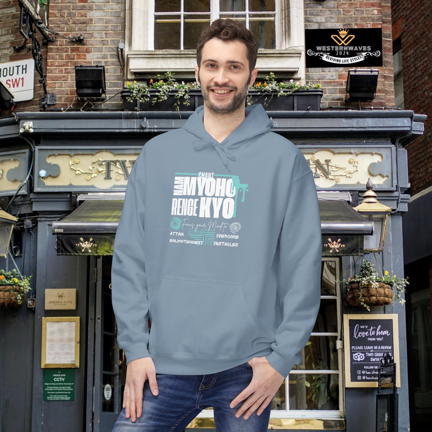 Unisex Midweight Softstyle Fleece Hoodie_ N3+ Series USMWSSFH PT2WW004_ Limited Edition Luxuriously Soft 100% Cotton Face by WesternWaves:
