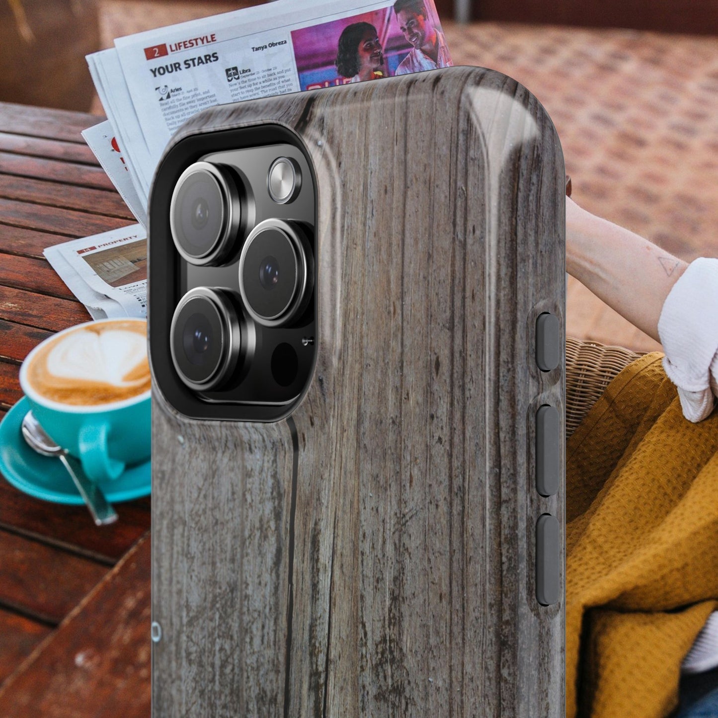 Impact-Resistant Tough Cases_ iPhone Case_ Series N8+ TCPCASE PT2WW006_ Limited Edition Wooden Grain Phone Case for iPhones by WesternWaves: