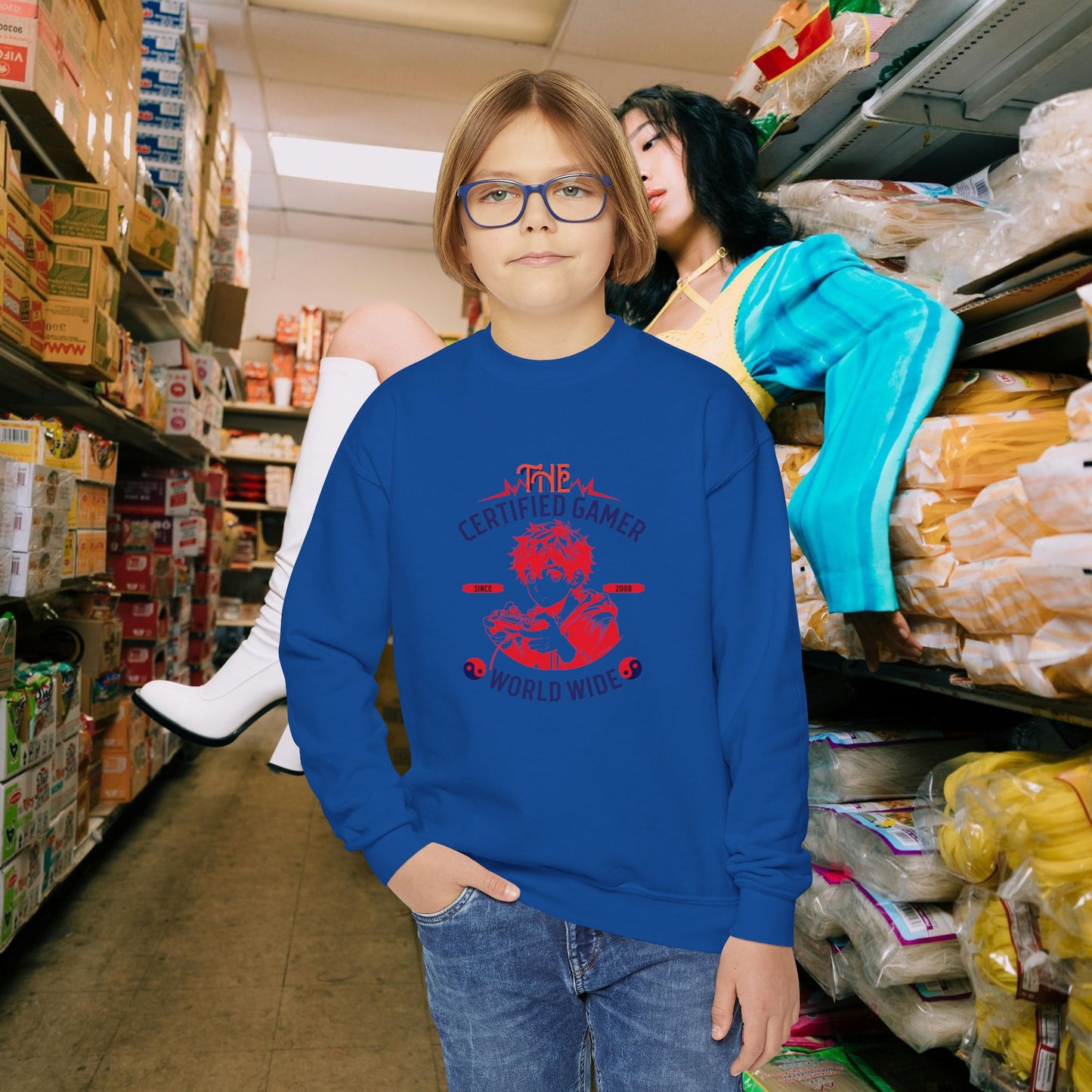 Youth Crewneck Sweatshirt_ N2+ Series YCNSS PT2WW004_ Limited Edition Perfect Companion for the School, Sports & Casual hangouts by WesternWaves: