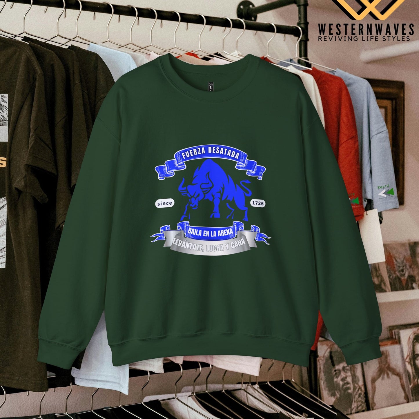 Unisex Heavy Blend™ Crewneck Sweatshirt_ N3+ Series UHBCSS PT2WW038_ Limited Edition Pure Luxury By WesternWaves: