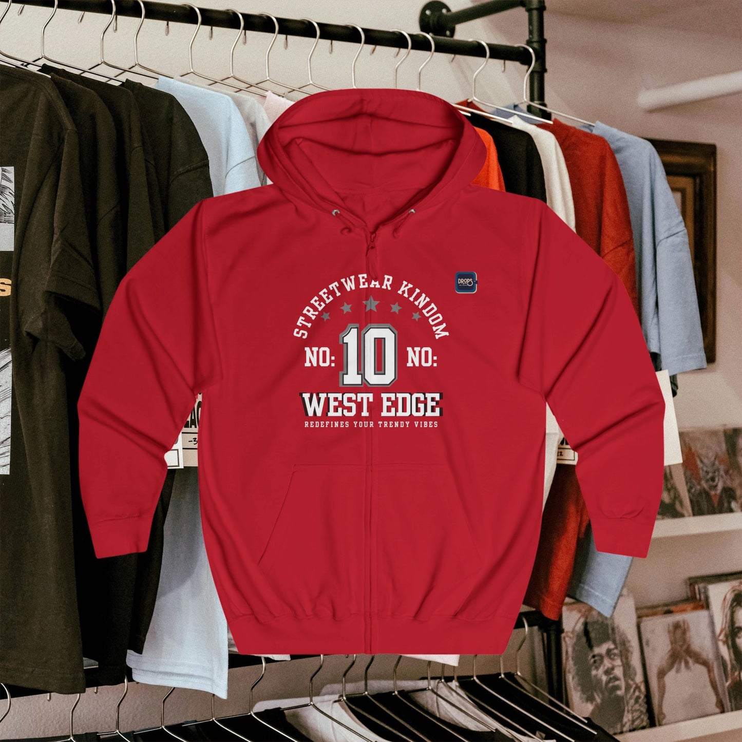 Unisex Full Zip Hoodie_ N7+ Series USFZHOODIE PT2WW003_ Limited Edition Trendy Vibes by WesternWaves: