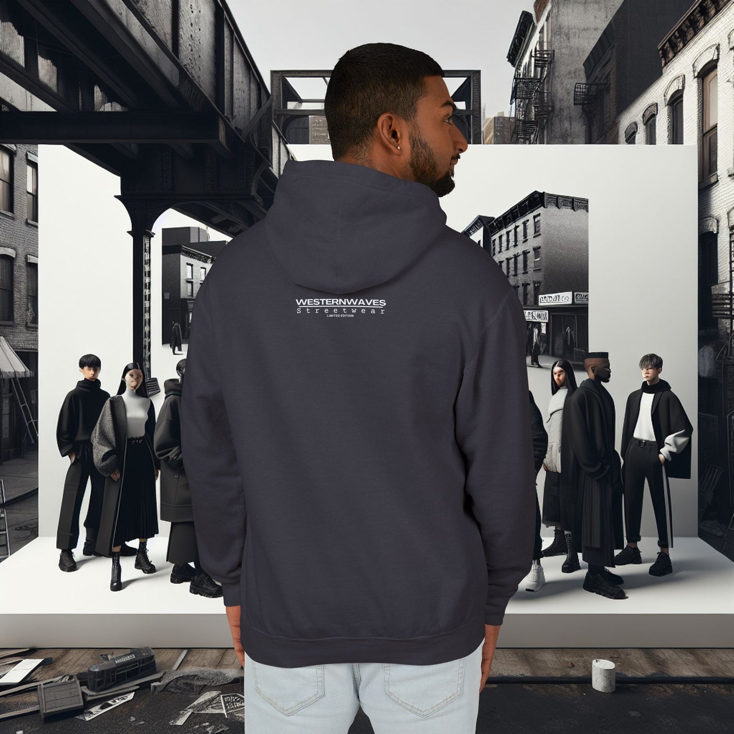 Unisex Lightweight Hooded Sweatshirt_ Series UWD 051_ Limited Edition Raw Streetwear by WesternWaves: