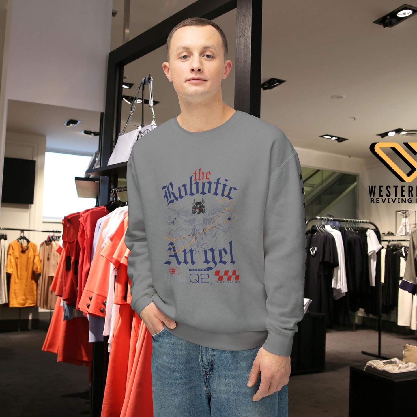 Unisex Lightweight Crewneck Sweatshirt_ N3+ Series ULWCSS PT2WW012_ Limited Edition Unparalleled Quality by WesternWaves: