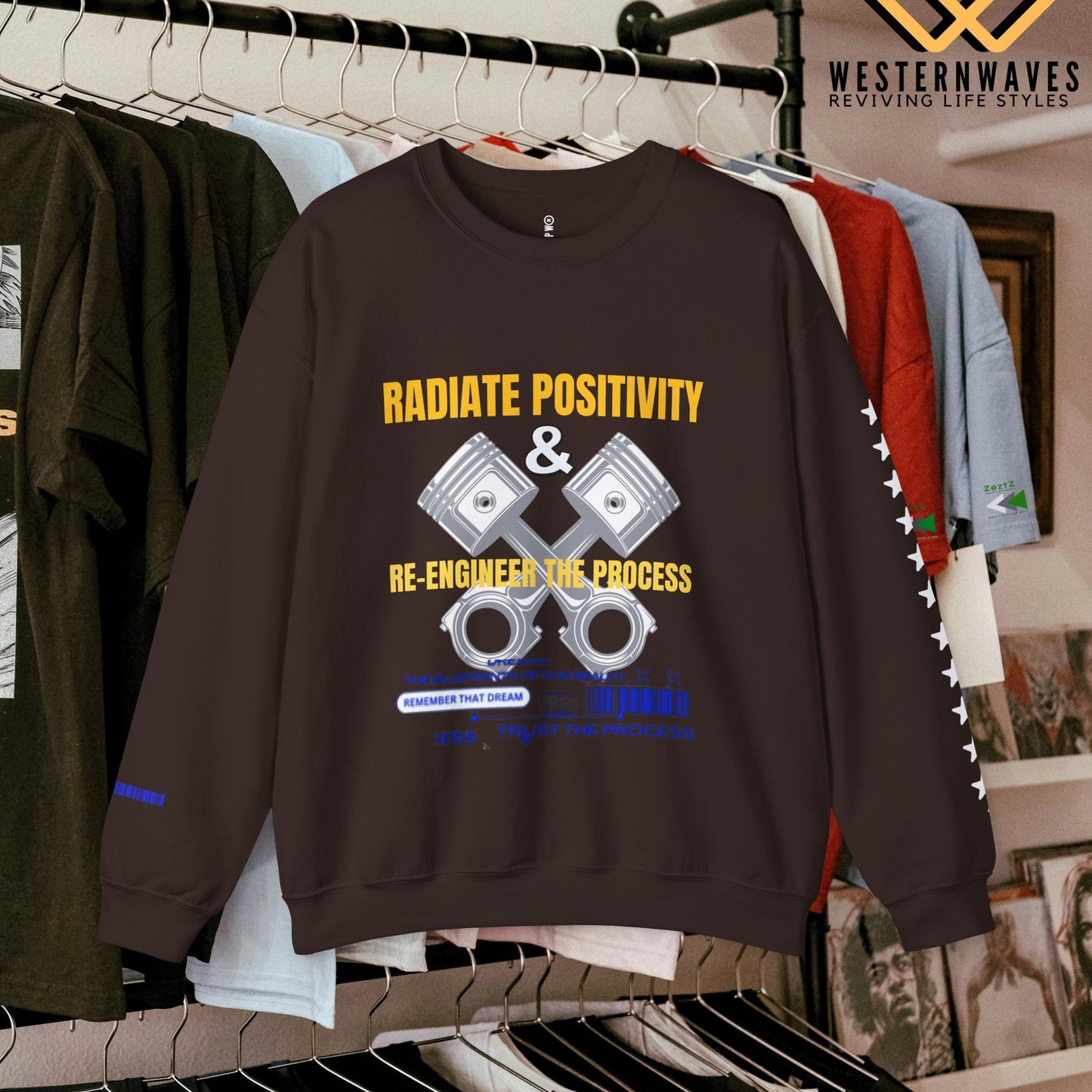 Unisex Heavy Blend™ Crewneck Sweatshirt_ N3+ Series UHBCSS PT2WW005_ Limited Edition Pure Luxury By WesternWaves: