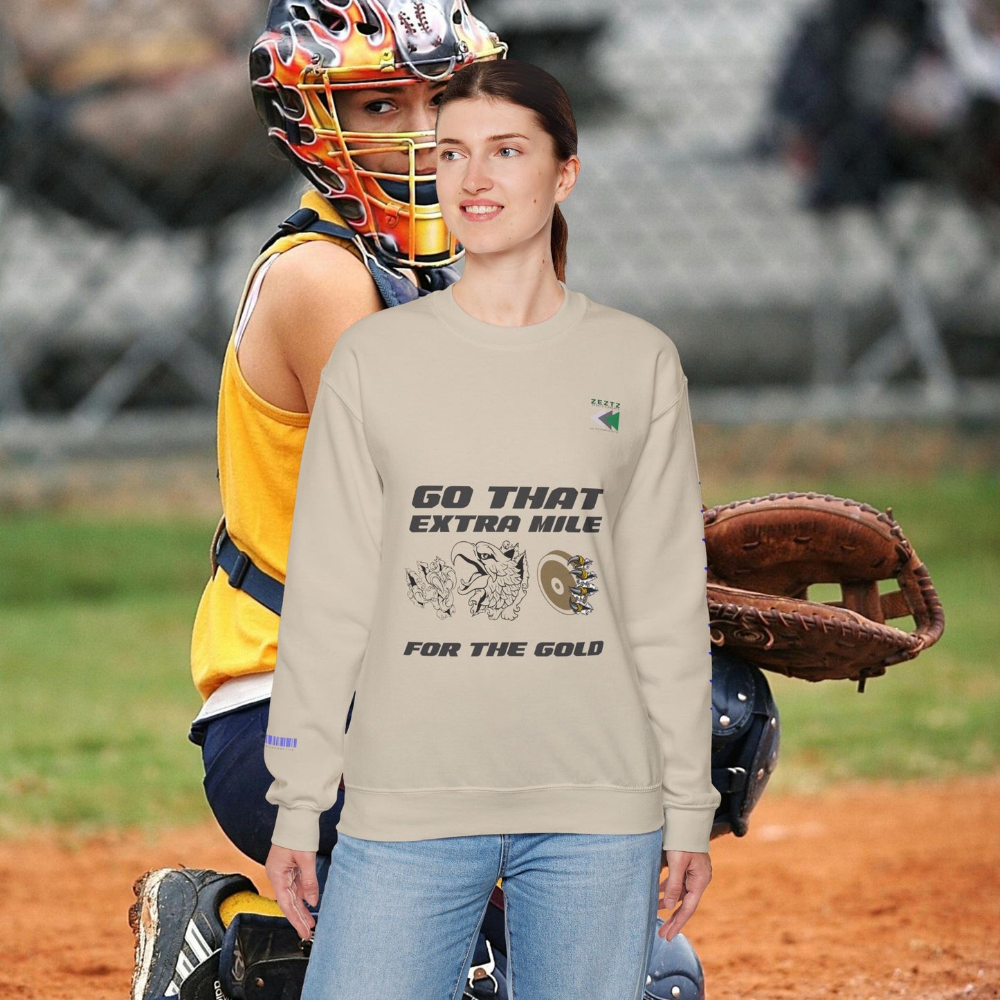 Unisex Heavy Blend™ Crewneck Sweatshirt_ N2 Sports Series UHBCSS PT2WW005_ Limited Edition ‘Zeztz’ Brand Sports Elements by WesternWaves: