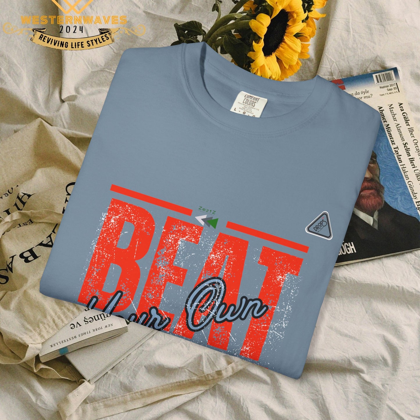 Unisex Garment-Dyed T-shirt_ N2 Series USGDTS PT2WW002_ Comfort Colors 1717_ WesternWaves Limited Edition: