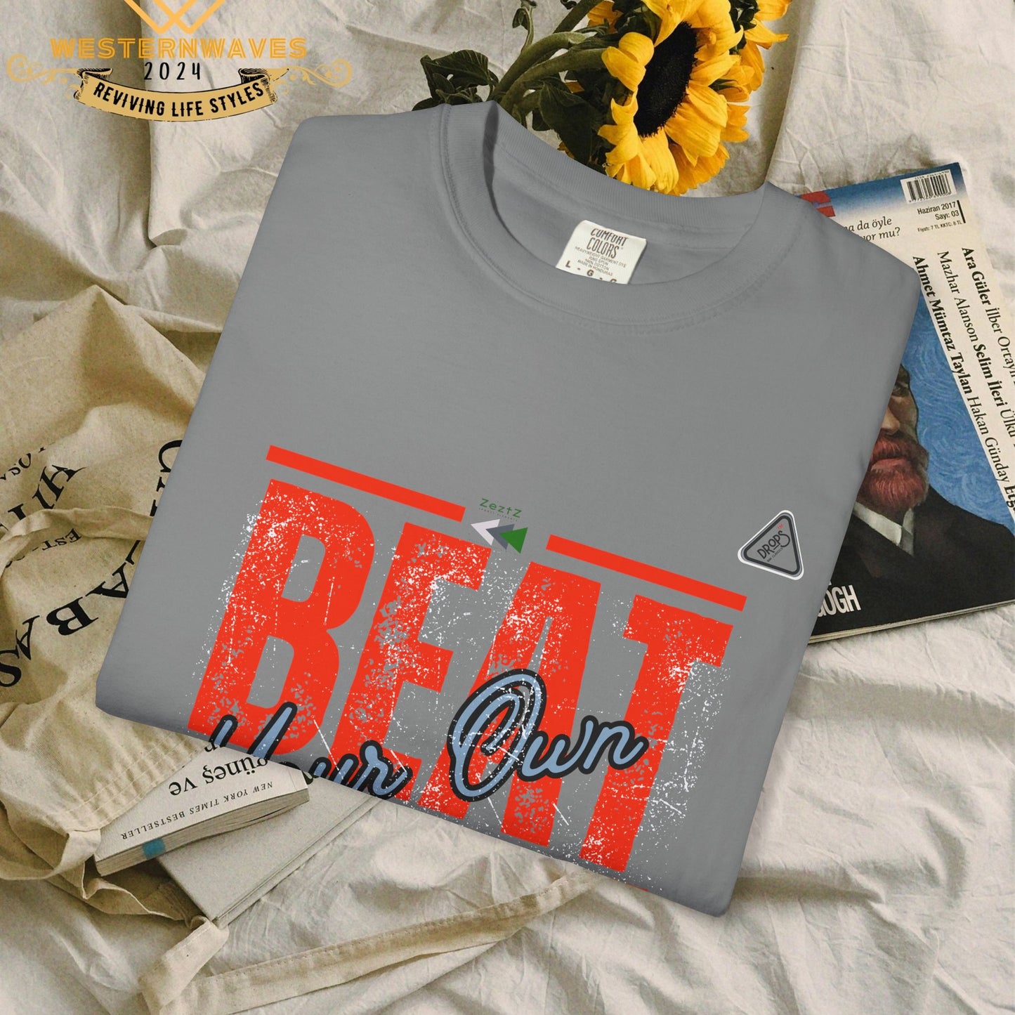 Unisex Garment-Dyed T-shirt_ N2 Series USGDTS PT2WW002_ Comfort Colors 1717_ WesternWaves Limited Edition: