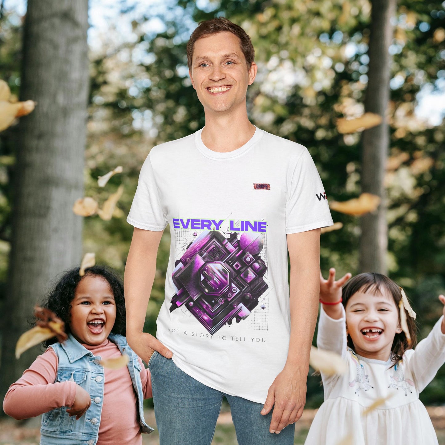 Every Line Graphic Unisex Softstyle T-Shirt | Retro Art Tee, Casual Wear, Gift for Art Lovers, Streetwear, Everyday Style