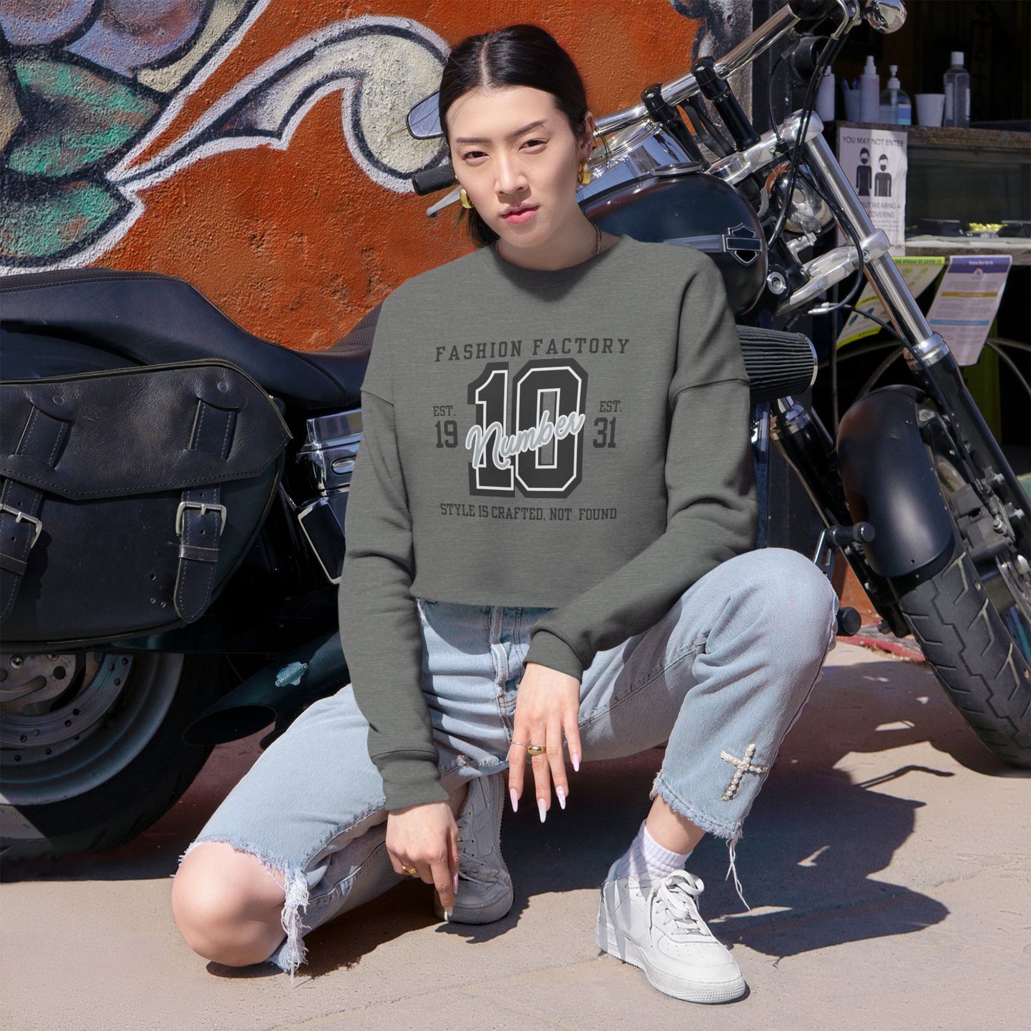Women's Cropped Sweatshirt_ N3+ Series WCSS PT2WW004_ Limited Edition Utmost Comfort by WesternWaves: