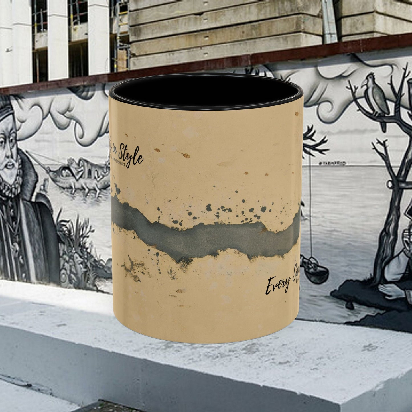 Accent Coffee Mug (11, 15oz) _ N3+ Series ACMUG PT2WW005_ Limited Edition Blend Style & Functionality by WesternWaves: