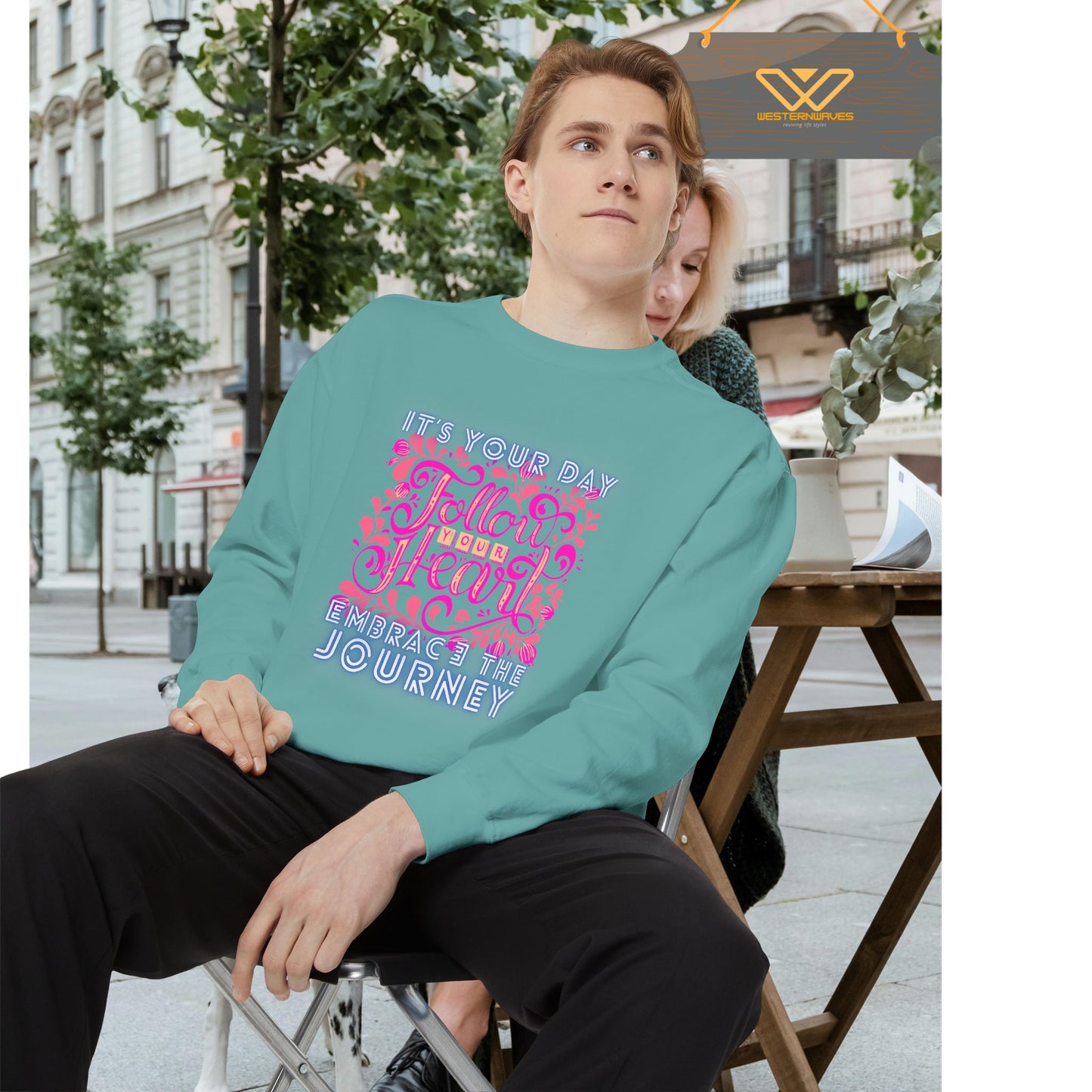 Unisex Garment-Dyed Sweatshirt_ N3+ Series UGDSS PT2WW001_ WesternWaves Limited Edition:
