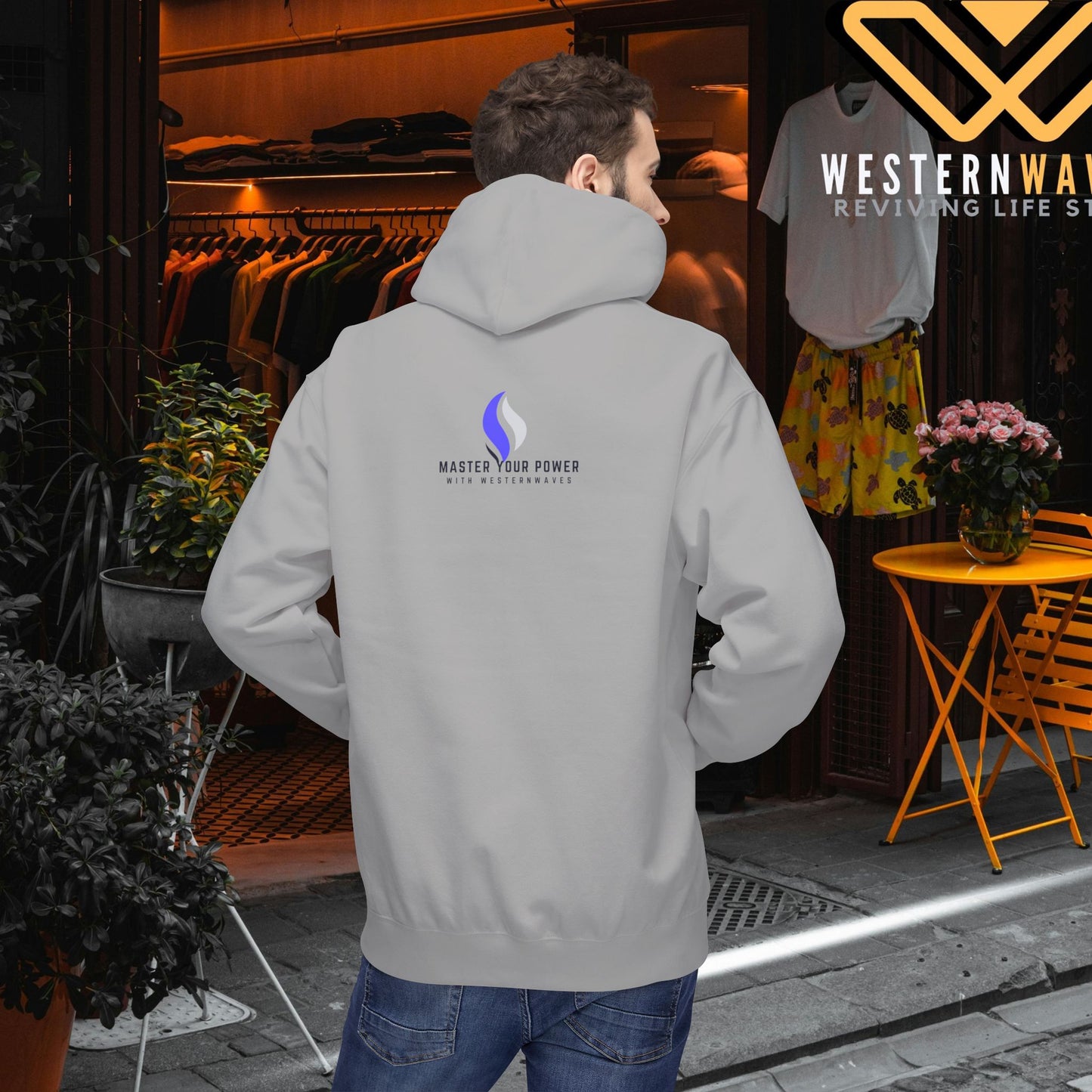Unisex Midweight Softstyle Fleece Hoodie_ N3+ Series USMWSSFH PT2WW003_ Limited Edition Luxuriously Soft 100% Cotton Face by WesternWaves:
