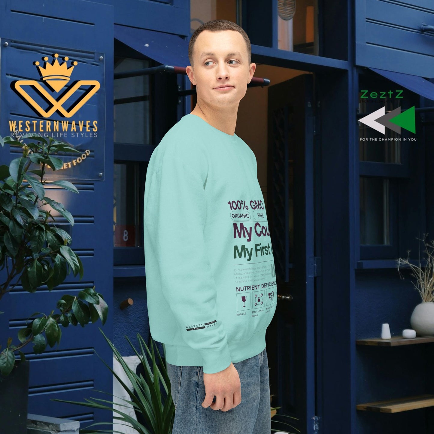 Unisex Lightweight Sweatshirt_ N7+ Series USLWSS PT2WW001_ Limited Edition by WesternWaves: