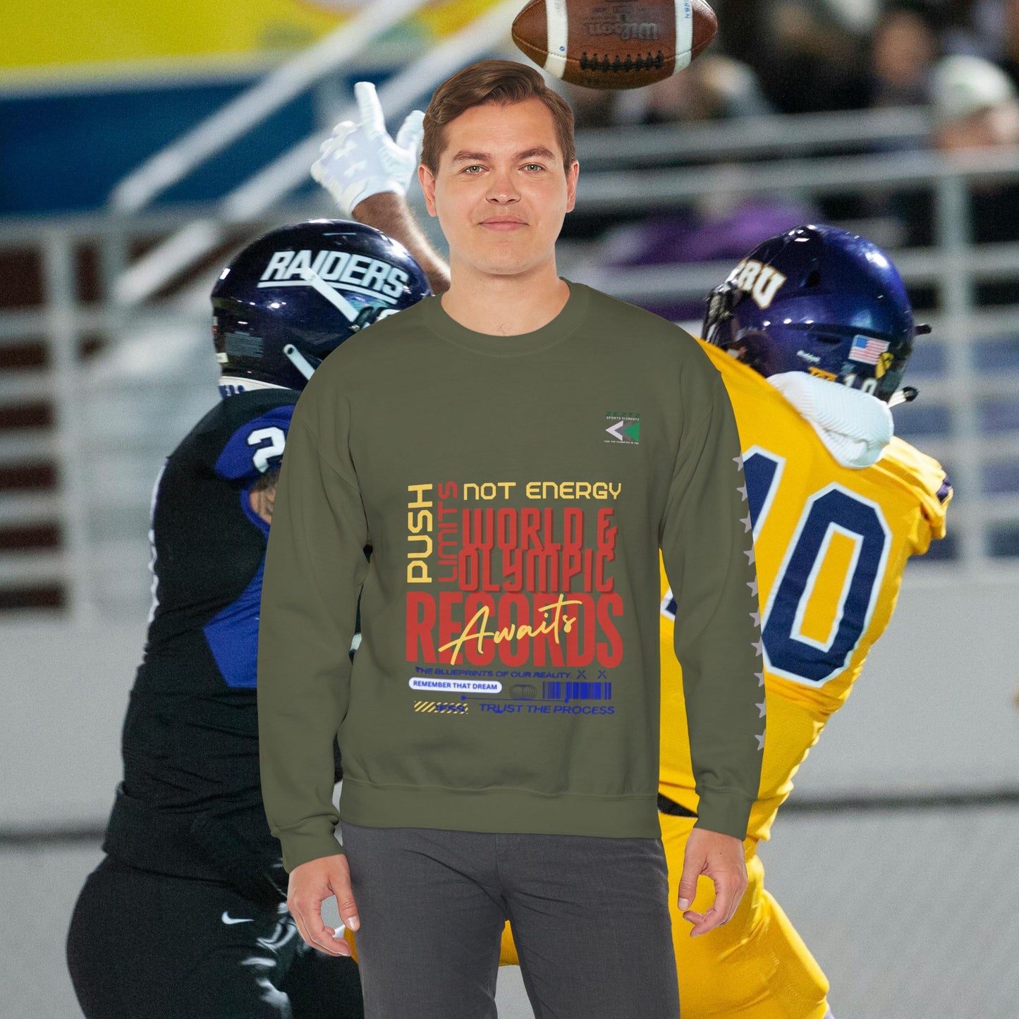 Unisex Heavy Blend™ Crewneck Sweatshirt_ N2 Sports Series UHBCSS PT2WW006_ Limited Edition ‘Zeztz’ Brand Sports Elements by WesternWaves: