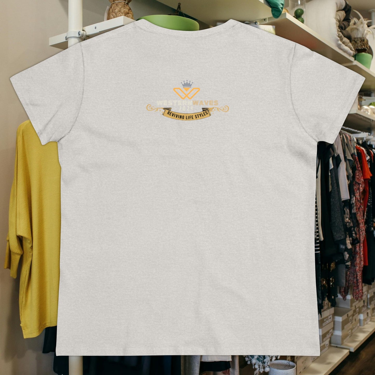 Women's Midweight Cotton Tee_ Essential Comfort_ N2+ Series SSTS PT2WW004_ Limited Edition Perfect Blend of Comfort by WesternWaves:
