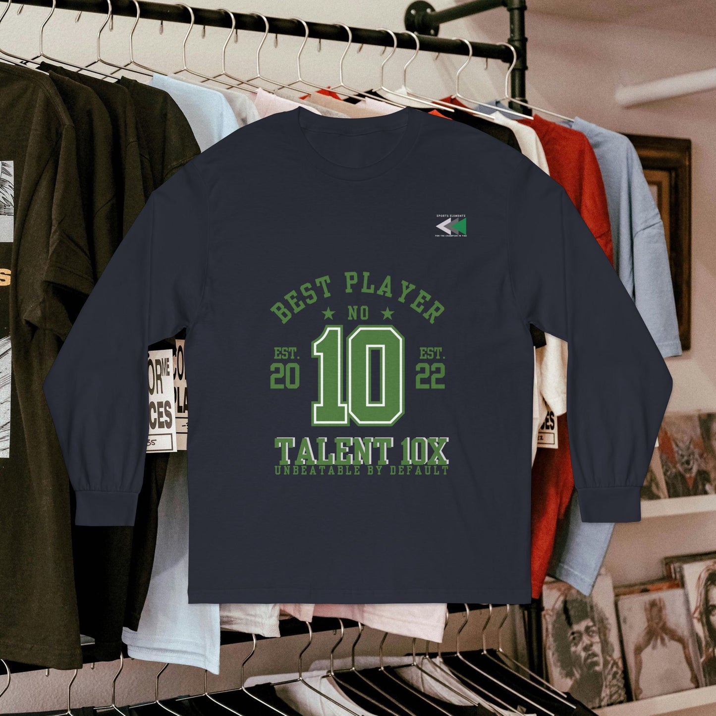 Unisex Classic Long Sleeve T-Shirt - Talent 10x, Perfect for Sports Lovers_ N6+ Series USCLSTS PT2WW001_ Limited Edition by WesternWaves: