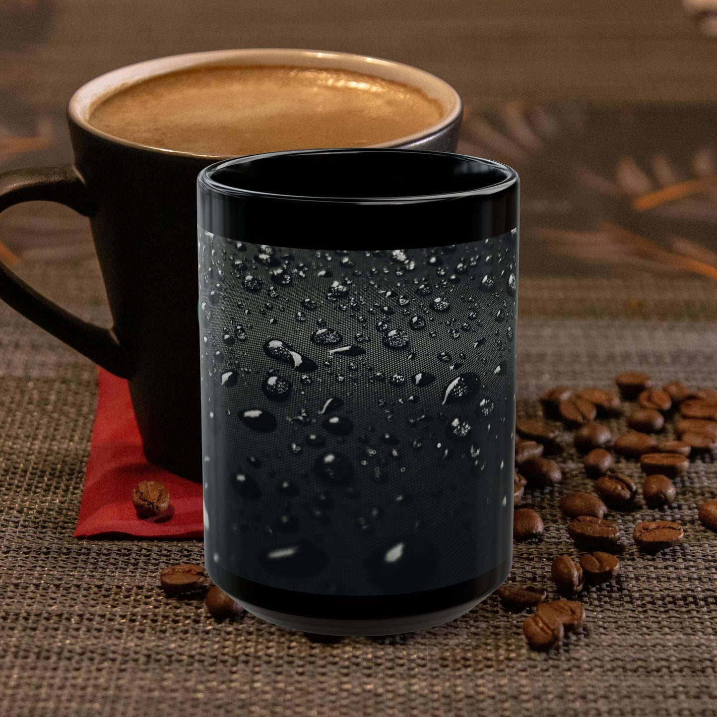 Black Mug (11oz, 15oz) _N2+ Series CBM PT2WW001_ Limited Edition Black Ceramic Mug, Where Style Meets Functionality by WesternWaves: