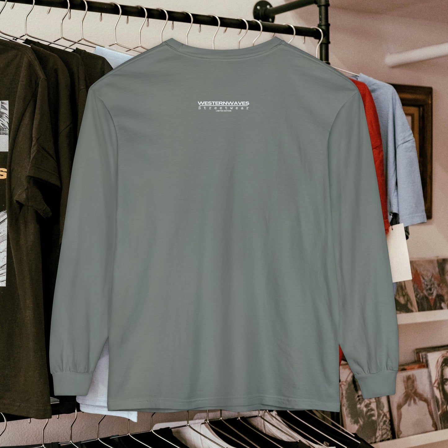 Unisex Long Sleeve T-shirt_ Series N8+ USLSTS PT2WW001_ HSD 009_ Limited Edition Trendy Statement Apparel by WesternWaves: