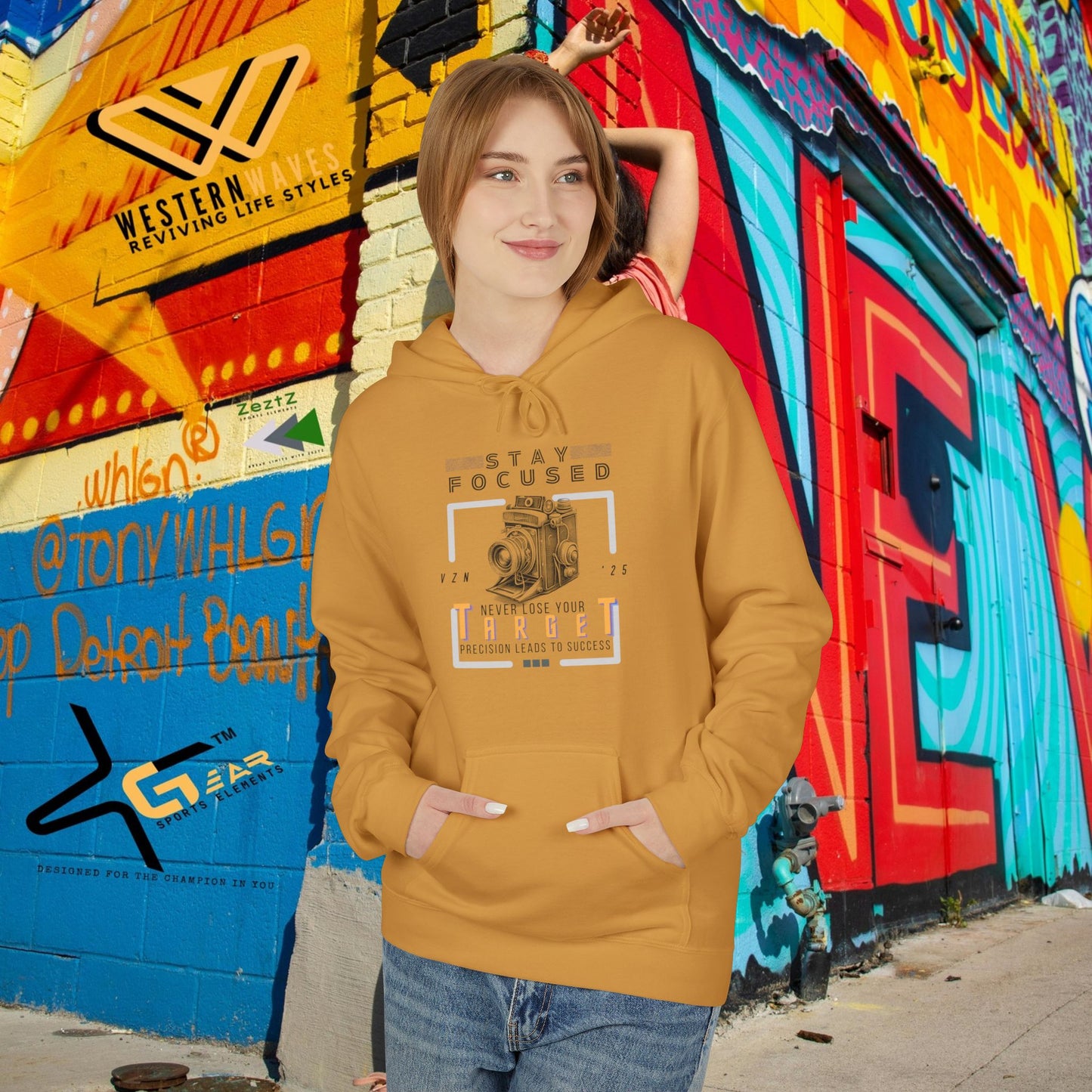 Unisex Midweight Softstyle Fleece Hoodie_ N3+ Series USMWSSFH PT2WW006_ Limited Edition Luxuriously Soft 100% Cotton Face by WesternWaves: