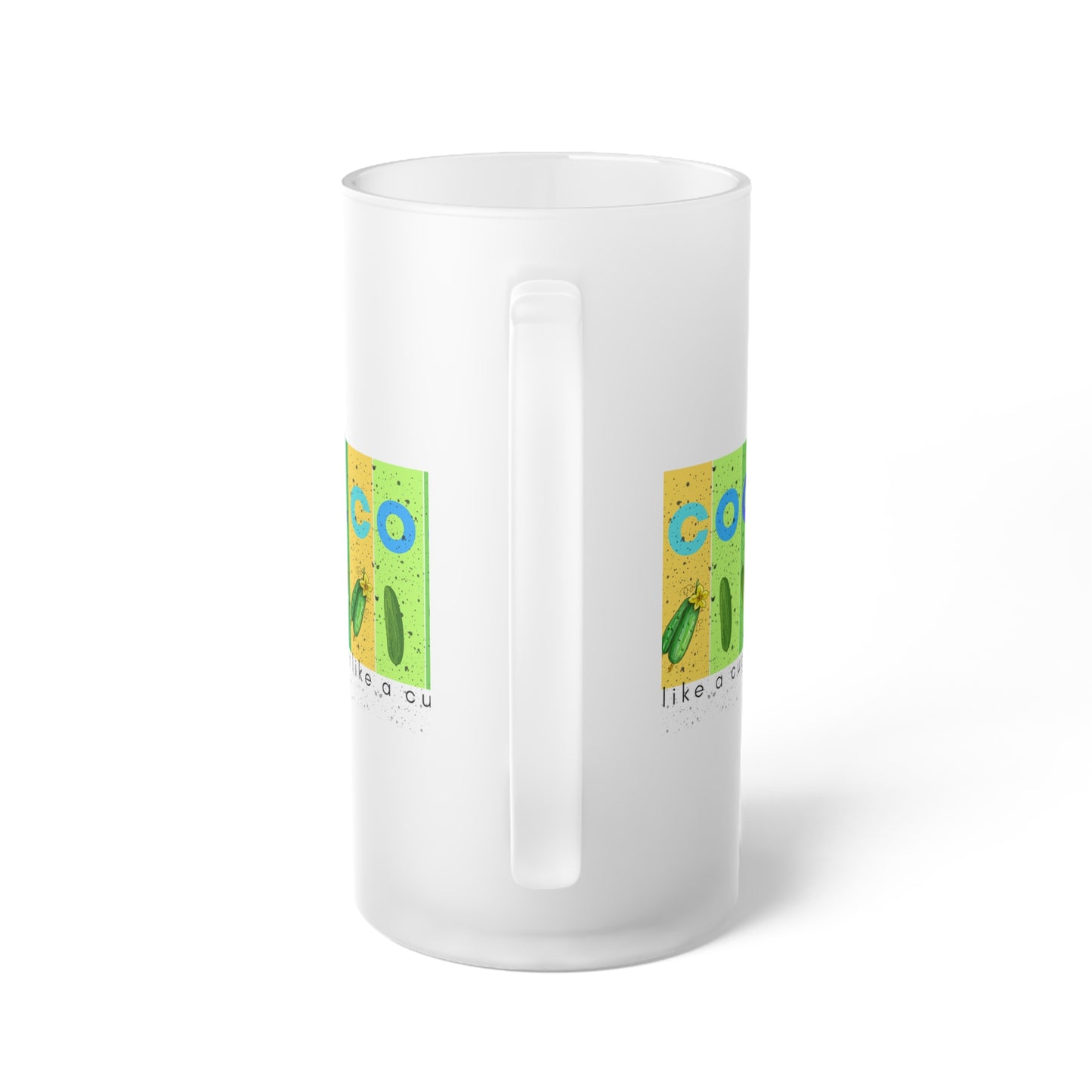 Frosted Glass Beer Mug - Stylish Sipping Essential_ N3+ Series FGBM PT2WW017_ Limited Edition by WesternWaves: