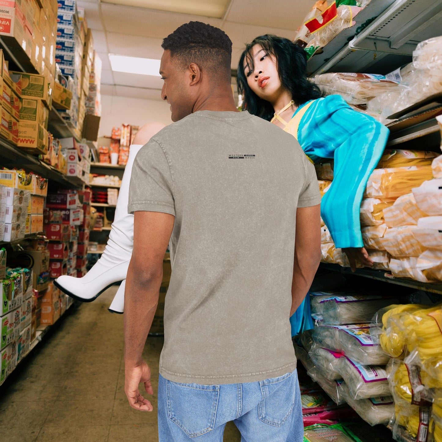 Unisex Vintage Acid Washed Freedom Tee – N6+ Series VAWFTEE PT2WW001_ Limited Edition by WesternWaves_