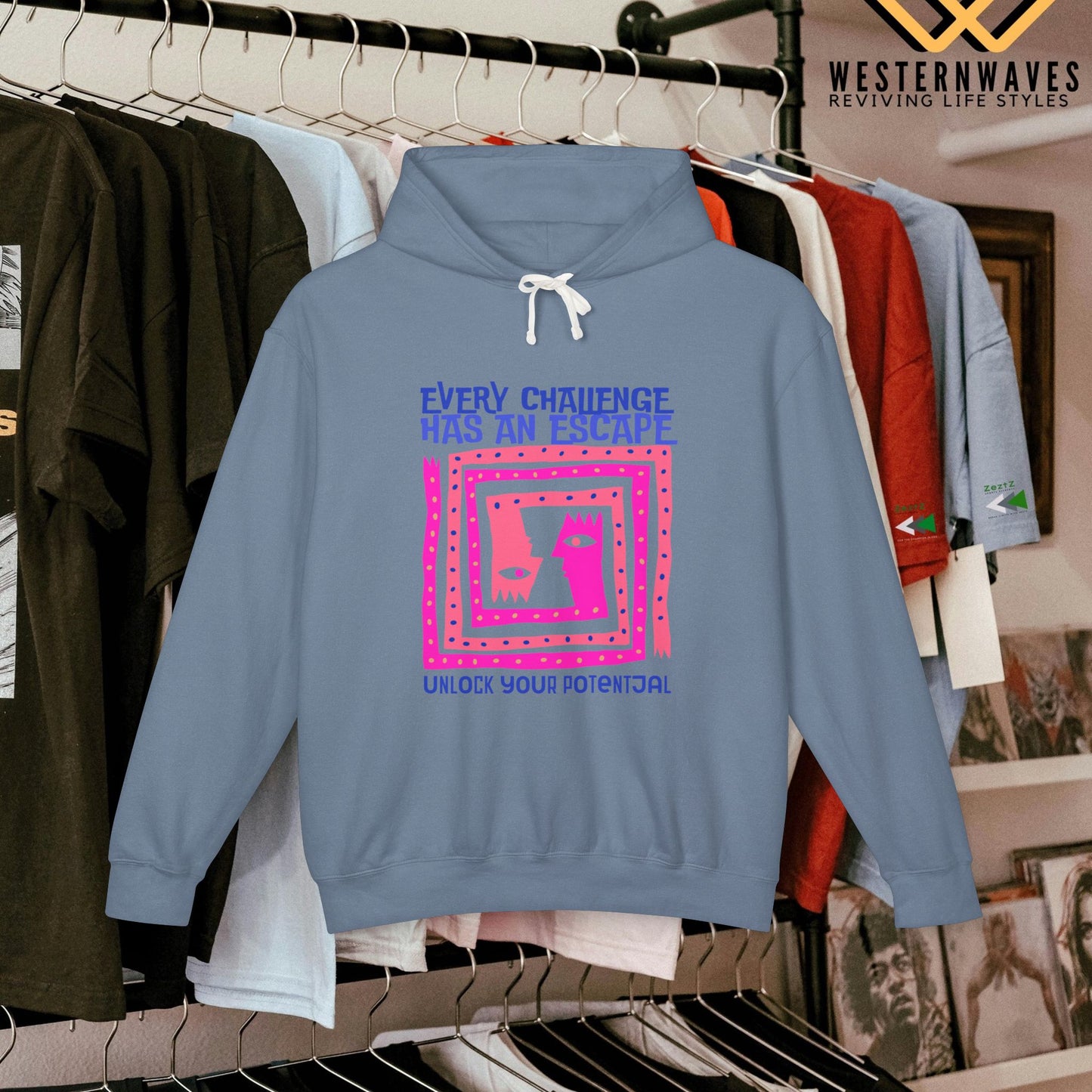 Unisex Lightweight Hooded Sweatshirt – N3+ Series USLWHSS PT2WW014_ Limited Edition Crafted Comfort by WesternWaves: