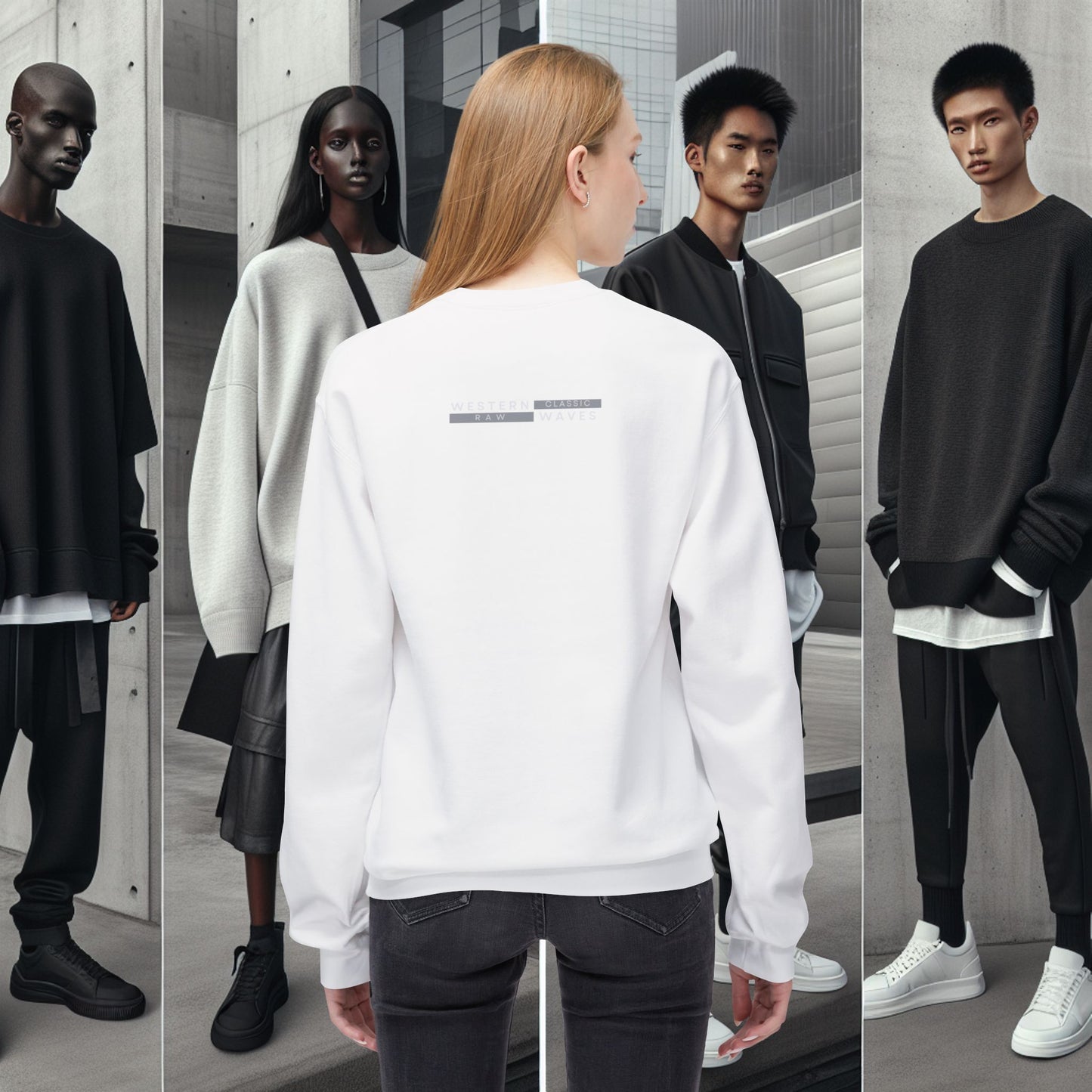 Urban Nomad Fleece Crewneck Sweatshirt_ UWD 0027_ | Cozy Streetwear Style, Perfect for Travel, Gifts, Fall & Winter Layers, Graphic Pullover