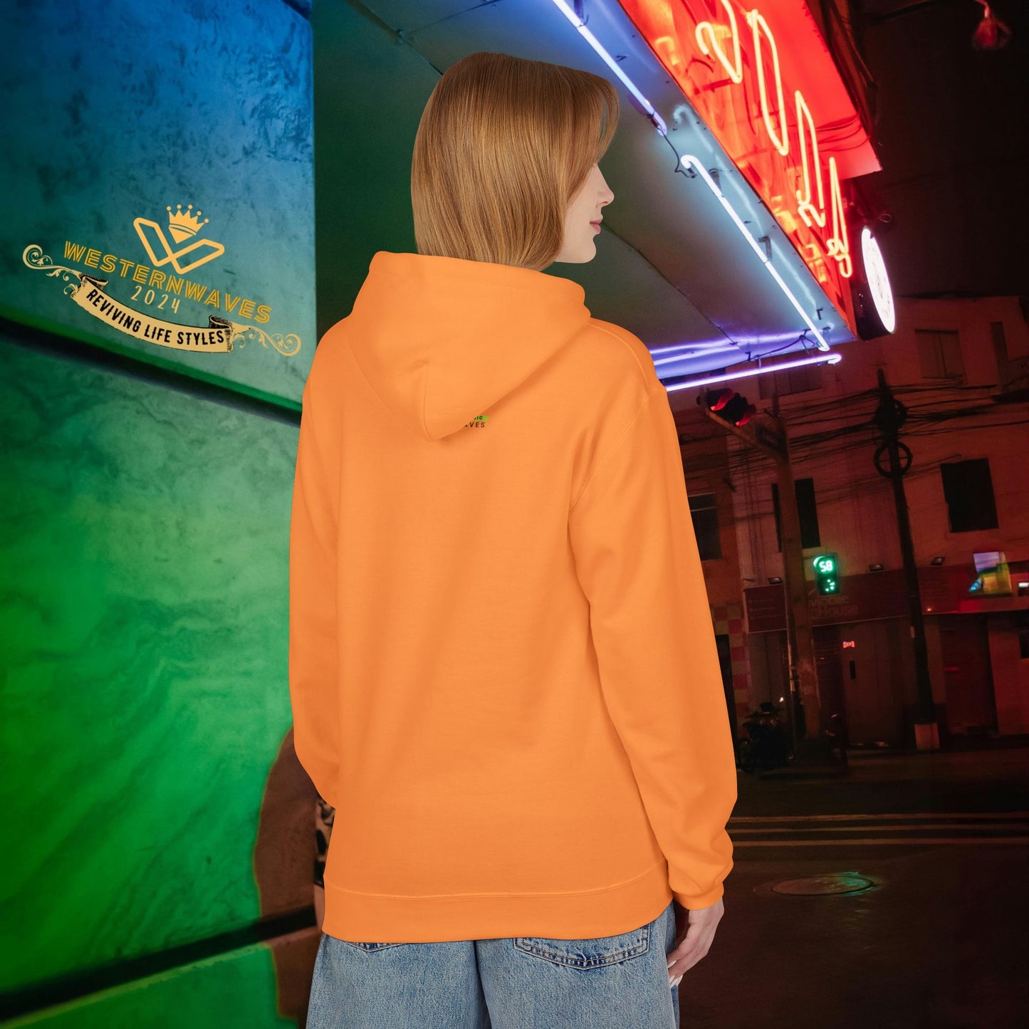 Unisex Midweight Softstyle Fleece Hoodie_ N3+ Series USMWSSFH PT2WW001_ Limited Edition Luxuriously Soft 100% Cotton Face by WesternWaves: