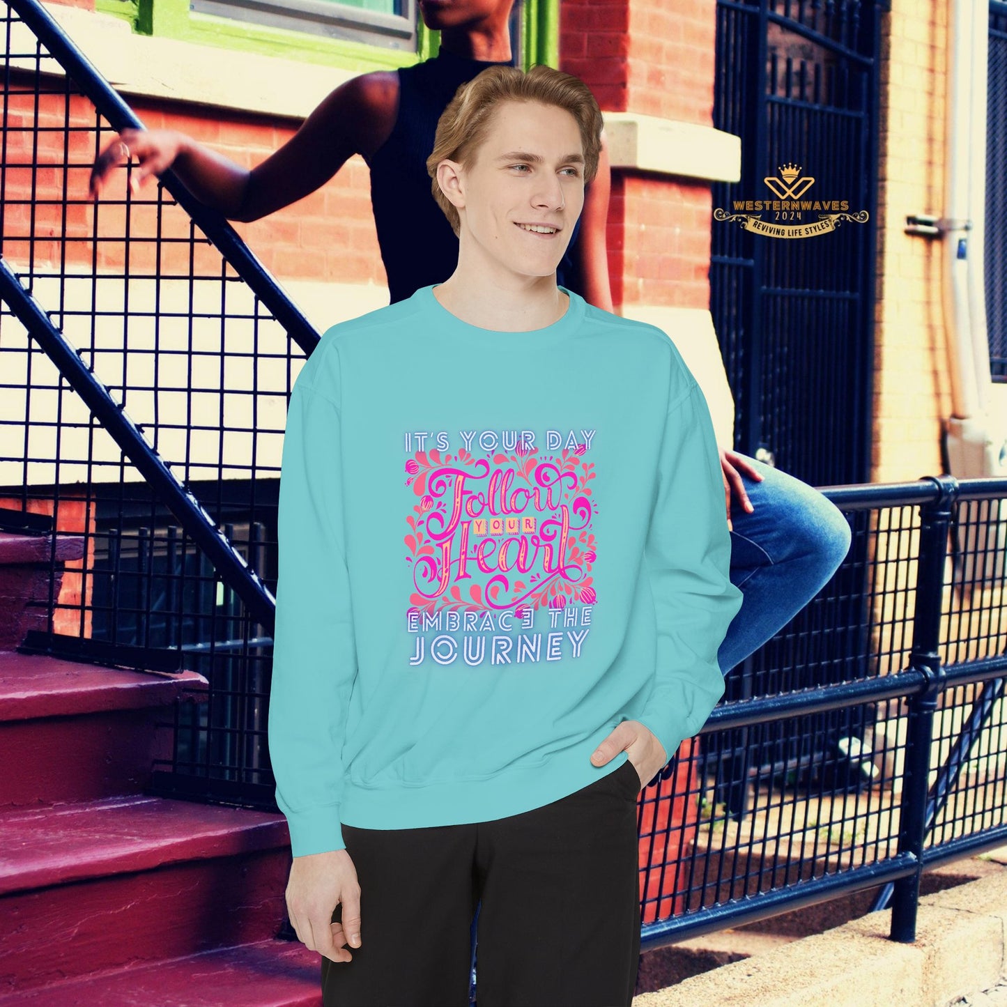 Unisex Garment-Dyed Sweatshirt_ N3+ Series UGDSS PT2WW001_ WesternWaves Limited Edition:
