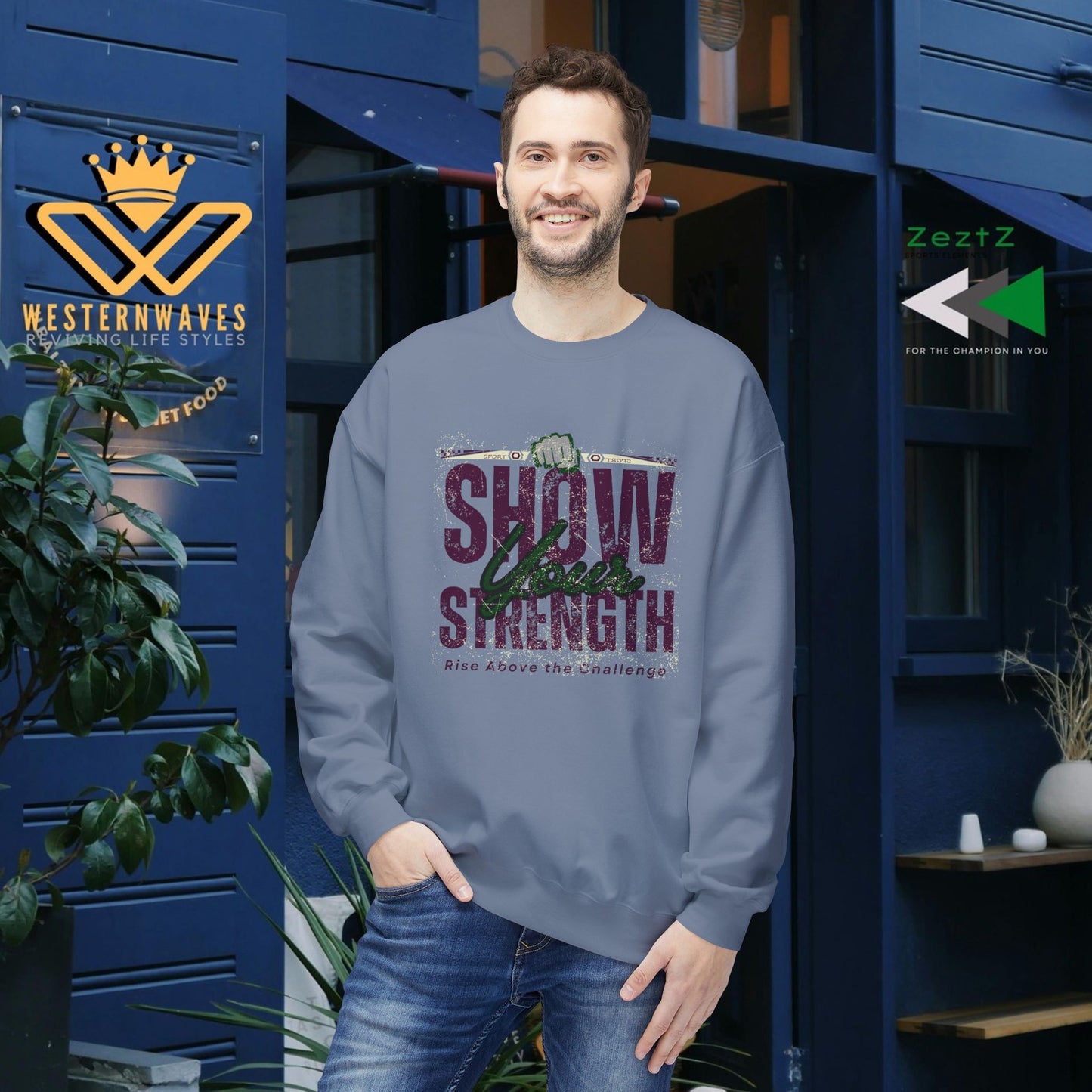 Unisex Midweight Softstyle Fleece Crewneck Sweatshirt_ N2+ Series USMWSSFCNSS PT2WW010_ Limited Edition Stylish Eco-conscious Raw Classic by WesternWaves: