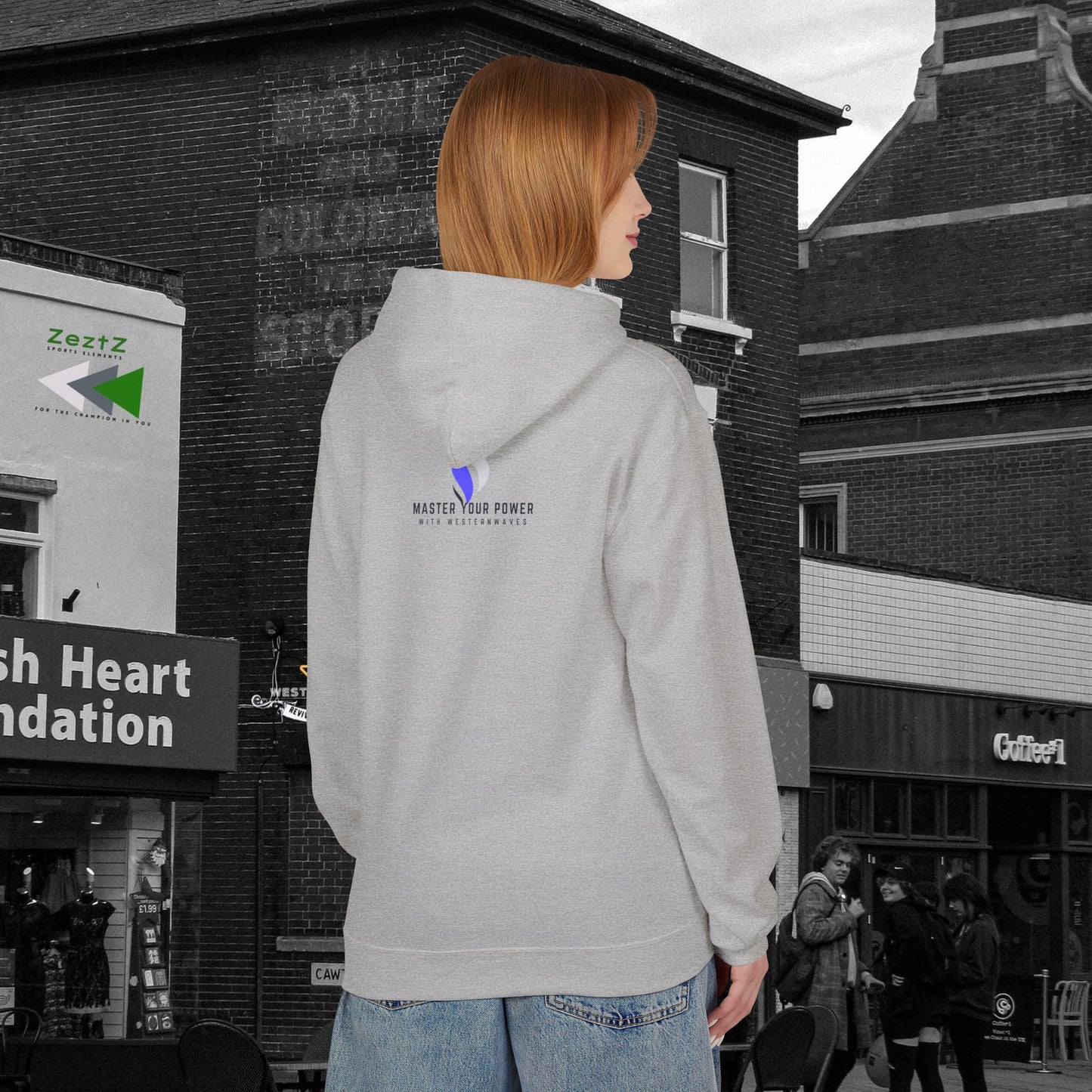 Unisex Midweight Softstyle Fleece Hoodie_ N3+ Series USMWSSFH PT2WW003_ Limited Edition Luxuriously Soft 100% Cotton Face by WesternWaves: