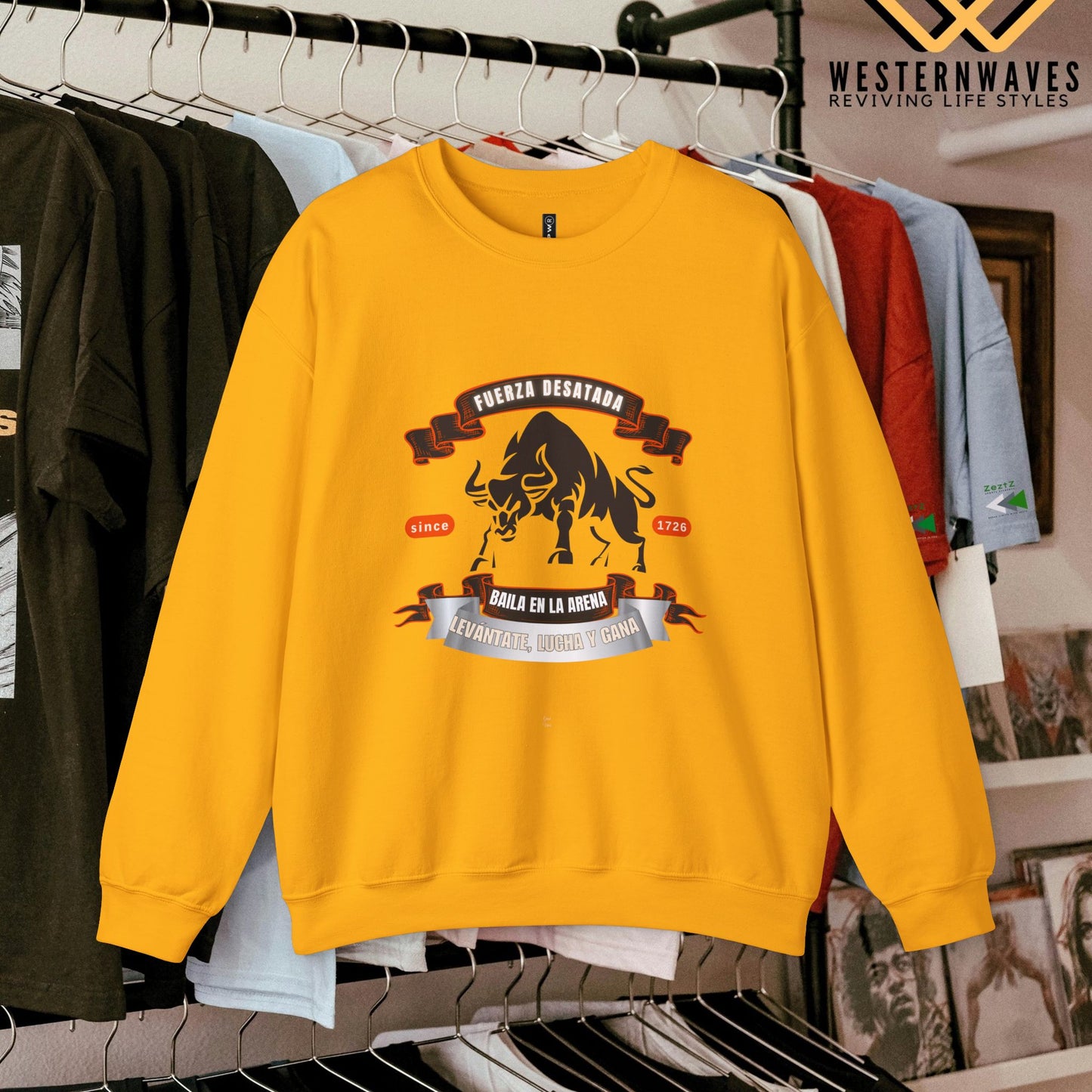Unisex Heavy Blend™ Crewneck Sweatshirt_ N3+ Series UHBCSS PT2WW038_ Limited Edition Pure Luxury By WesternWaves: