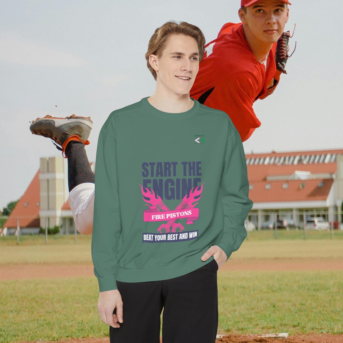 Unisex Garment-Dyed Sweatshirt_ N2 Series USGDSS PT2WW002_ Limited Edition Masterpiece of ‘ZeztZ’ Sports Brand _ Luxury & Casual Comfort by WesternWaves: