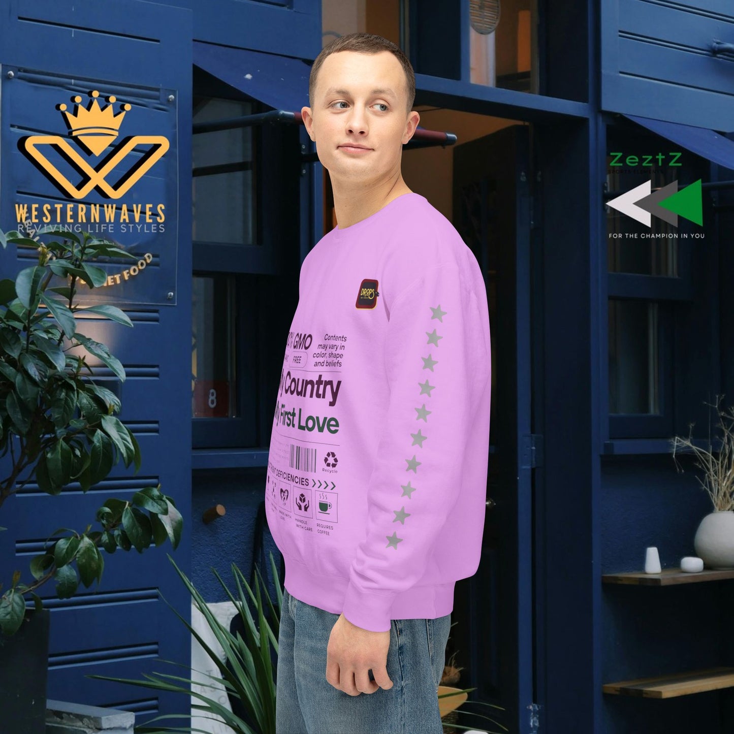 Unisex Lightweight Sweatshirt_ N7+ Series USLWSS PT2WW001_ Limited Edition by WesternWaves: