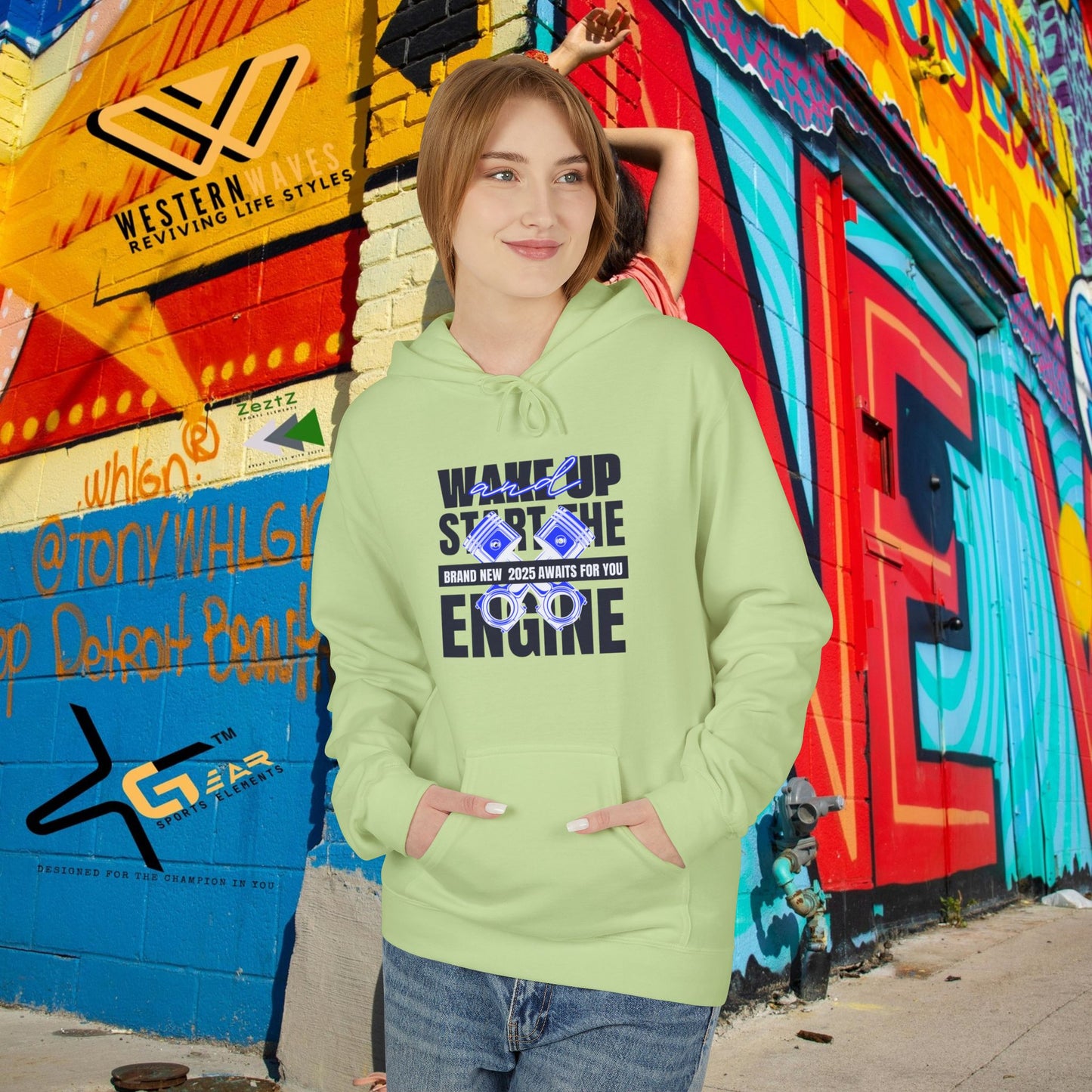 Unisex Midweight Softstyle Fleece Hoodie_ N3+ Series USMWSSFH PT2WW010_ Limited Edition Luxuriously Soft 100% Cotton Face by WesternWaves: