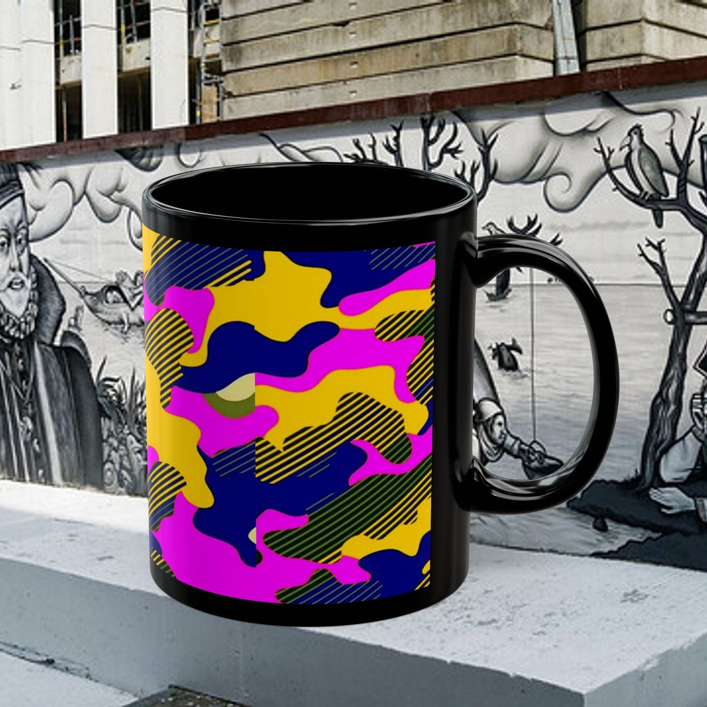 Black Mug (11oz, 15oz)_ N+ Series CBM PT2WW007_ Limited Edition Black Ceramic Mug by WesternWaves