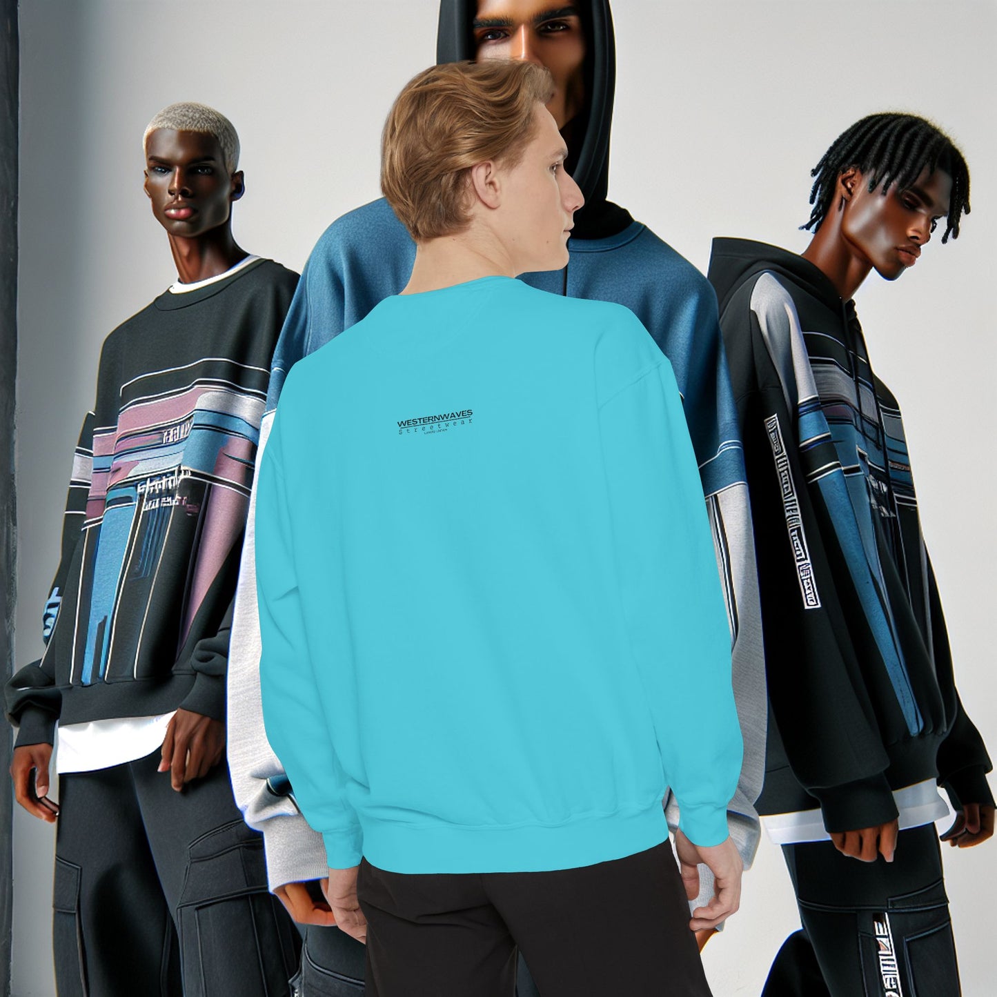 Unisex Garment-Dyed Sweatshirt_ N8+ Series SPW USMWSSFCNSS PT2WW001_ Limited Edition by WesternWaves: