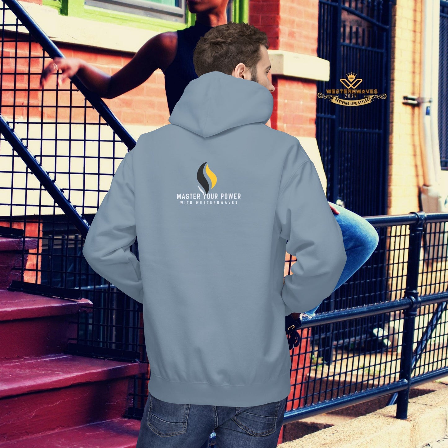 Unisex Midweight Softstyle Fleece Hoodie_ N3+ Series USMWSSFH PT2WW002_ Limited Edition Luxuriously Soft 100% Cotton Face by WesternWaves:
