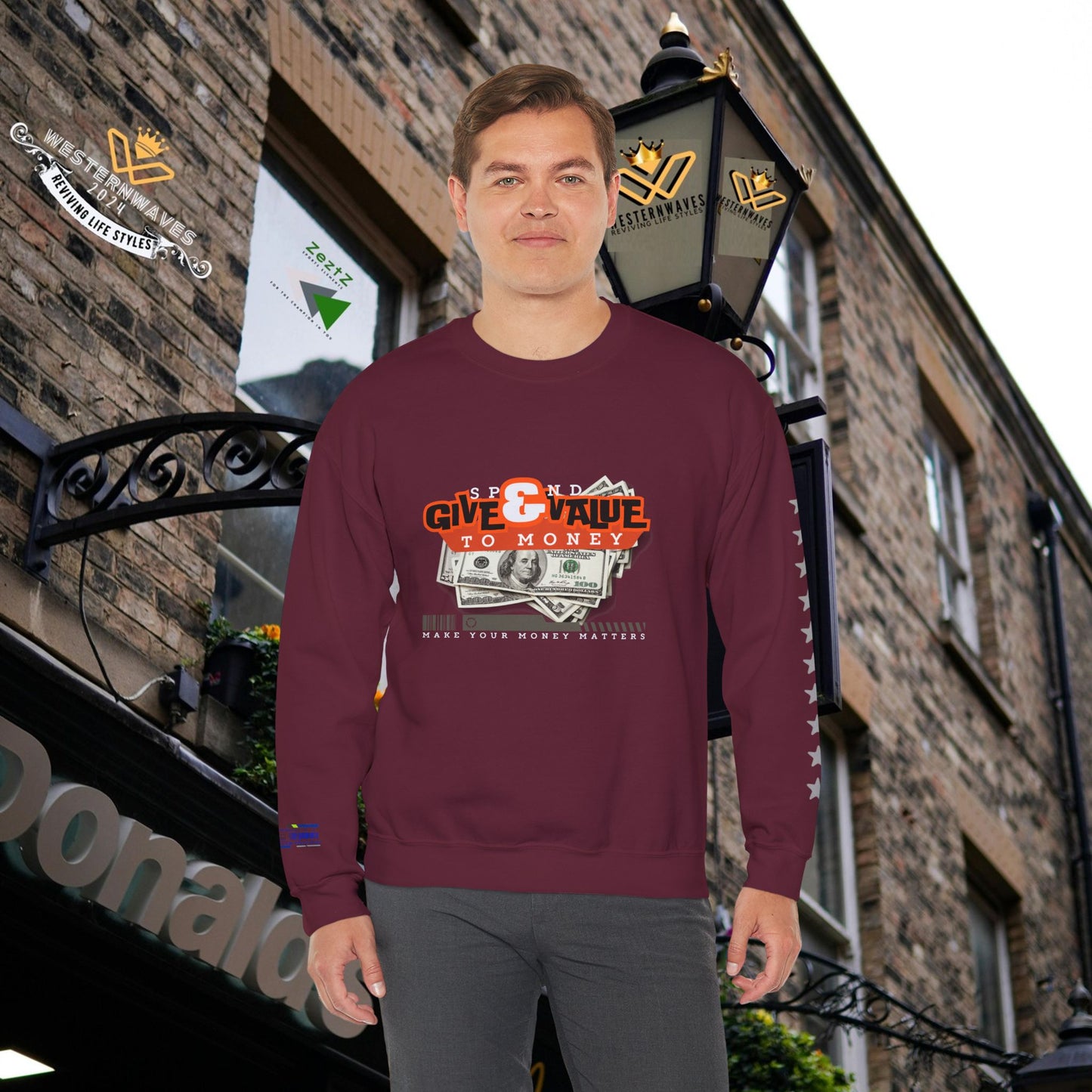 Unisex Heavy Blend™ Crewneck Sweatshirt_ N3+ Series UHBCSS PT2WW035_ Limited Edition Pure Luxury By WesternWaves: