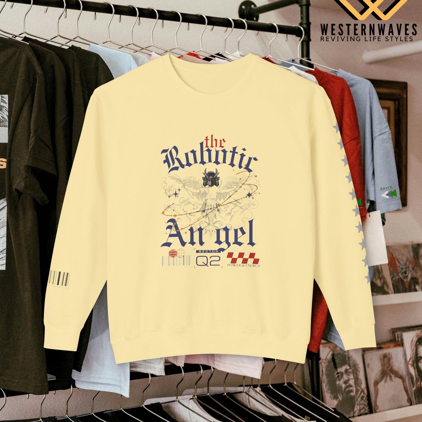 Unisex Lightweight Crewneck Sweatshirt_ N3+ Series ULWCSS PT2WW012_ Limited Edition Unparalleled Quality by WesternWaves: