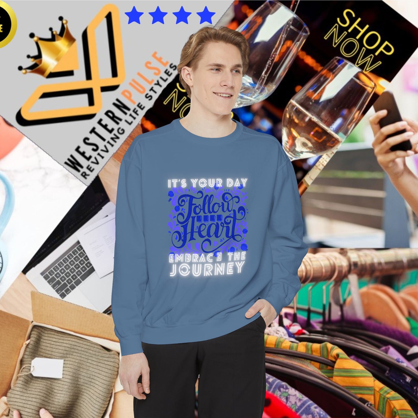 Unisex Garment-Dyed Sweatshirt_ N3+ Series UGDSS PT2WW002_ Limited Edition by WesternWaves_