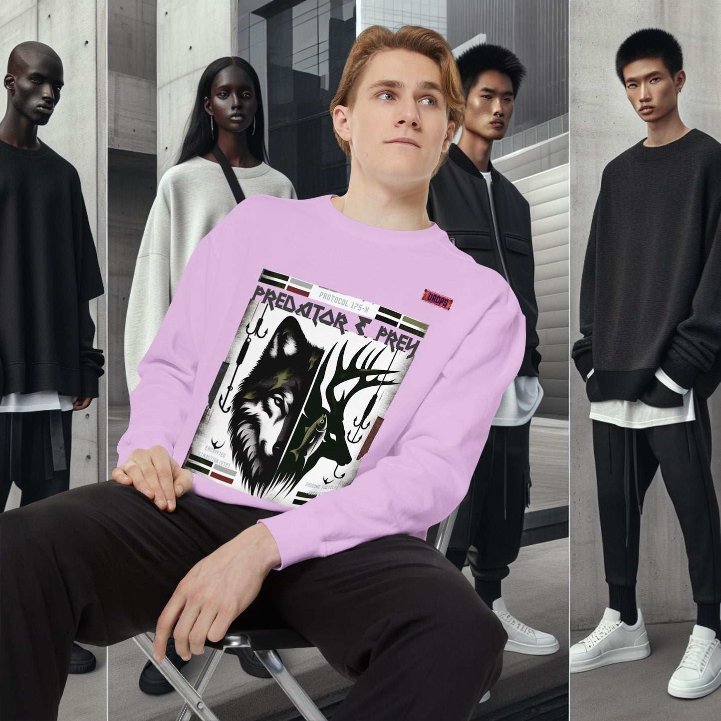 Predator & Prey Sweatshirt_ 03 Sep 2025_ Cozy Unisex Pullover, Nature Lover Apparel, Gifts for Wildlife Enthusiasts, Fall Fashion Layer