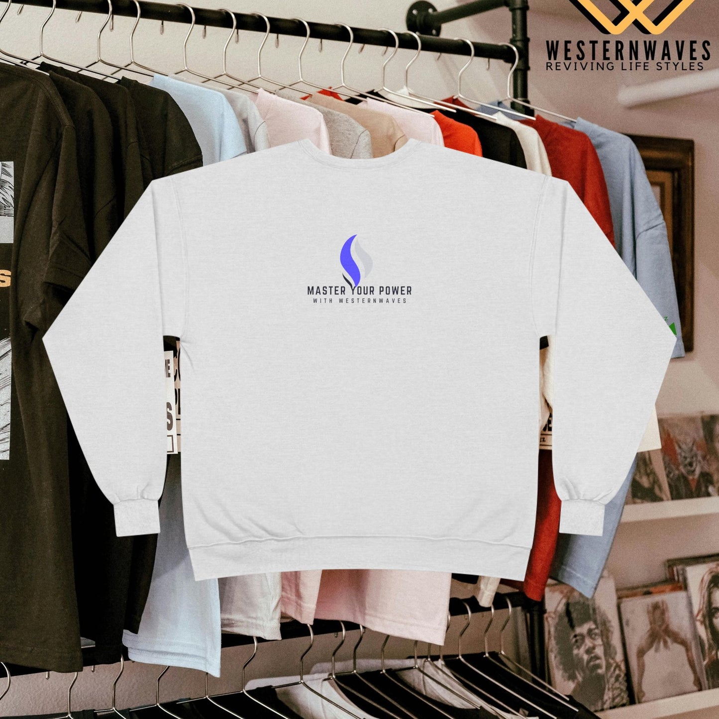 Unisex EcoSmart® Crewneck Sweatshirt_ N3+ Series USESCNSS PT2WW001_ Limited Edition Perfect Blend of Comfort, Style, & Sustainability by WesternWaves:
