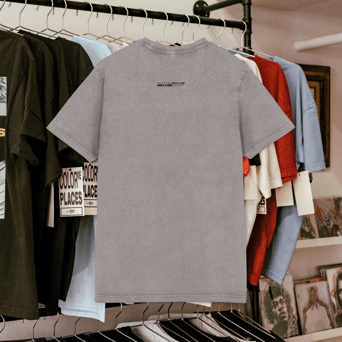 Unisex Vintage Acid Washed Freedom Tee – N6+ Series VAWFTEE PT2WW001_ Limited Edition by WesternWaves_