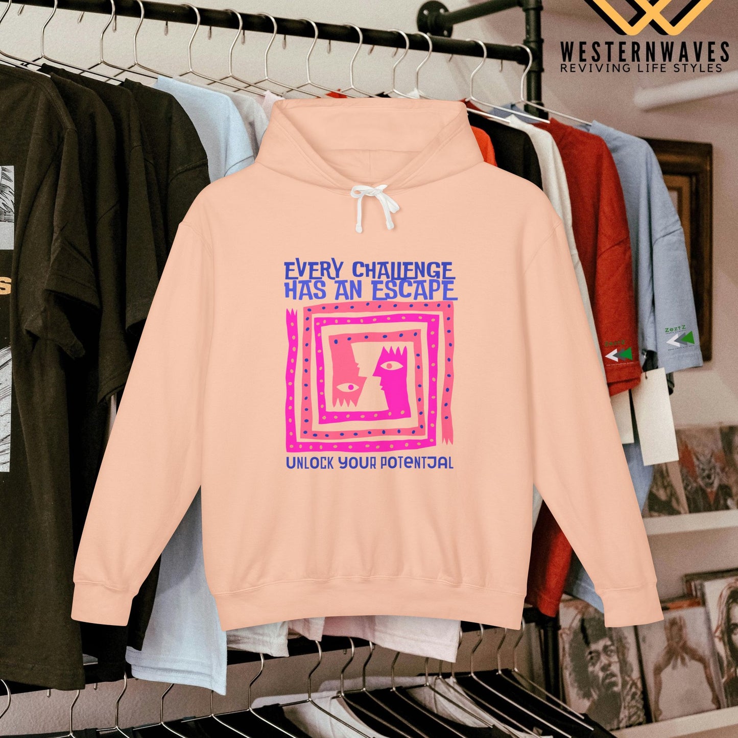 Unisex Lightweight Hooded Sweatshirt – N3+ Series USLWHSS PT2WW014_ Limited Edition Crafted Comfort by WesternWaves:
